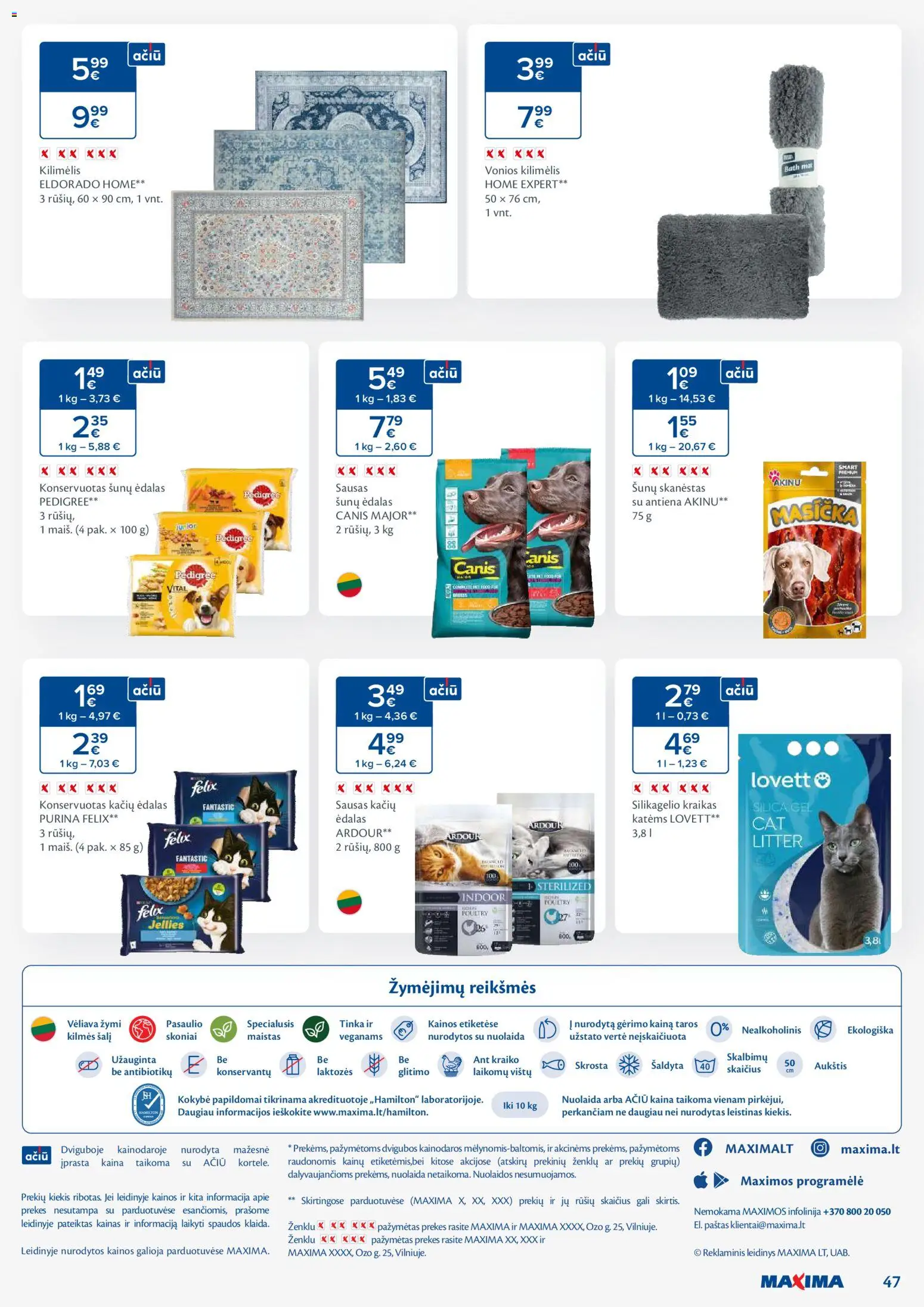 MAXIMA akcijos nuo 20.01.2026 | Puslapis: 47 | Prekių: Kilimėlis, Vonios kilimėlis