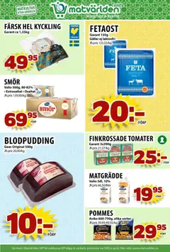 Matvärlden reklamblad aktuell från 11.08.2025 | Sida: 5 | Produkter: Mjölk, Smör, Tomater, Grädde
