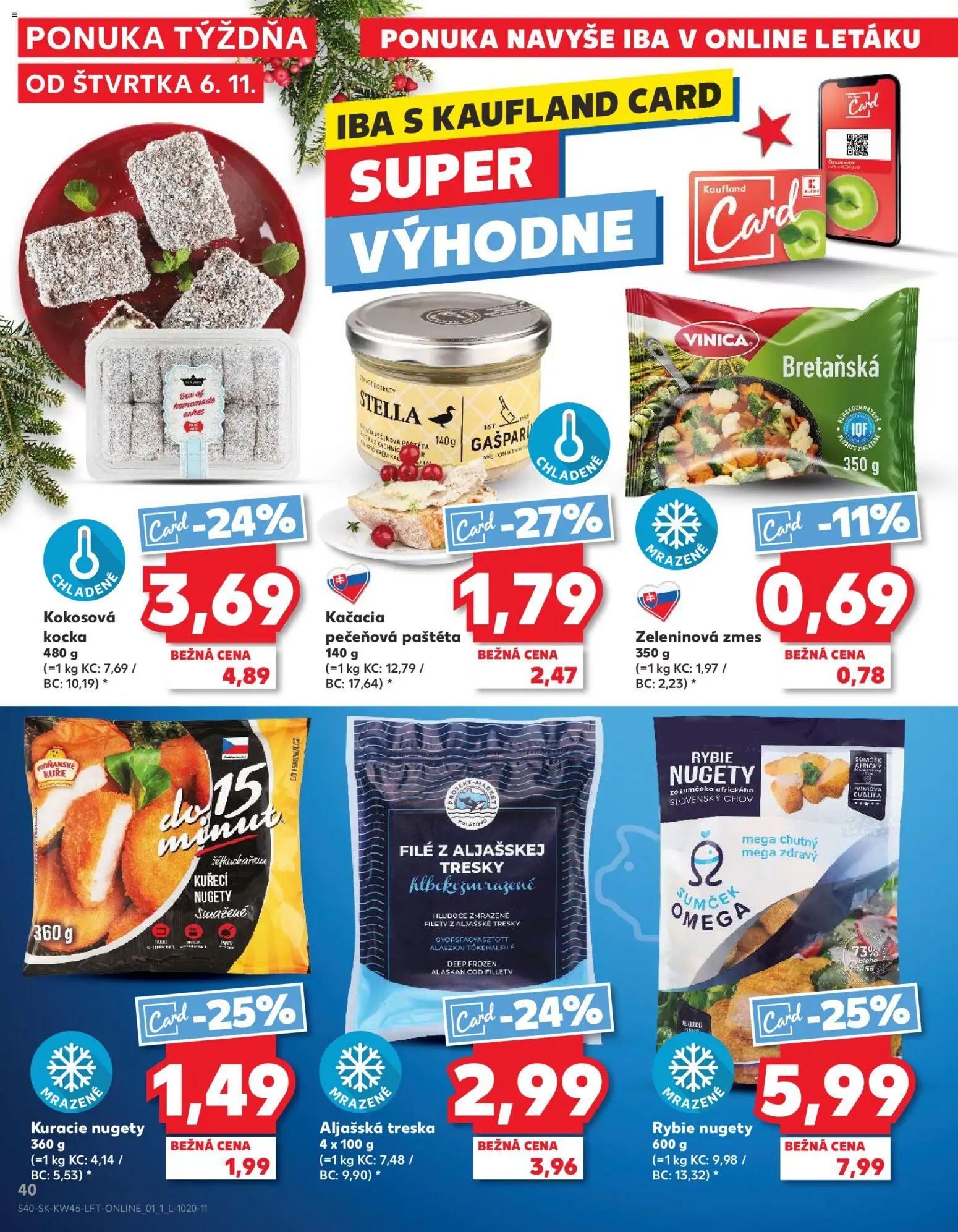 Nové Kaufland akcie – leták je platný od 06.11.2025 | Strana: 40 | Produkty: Treska
