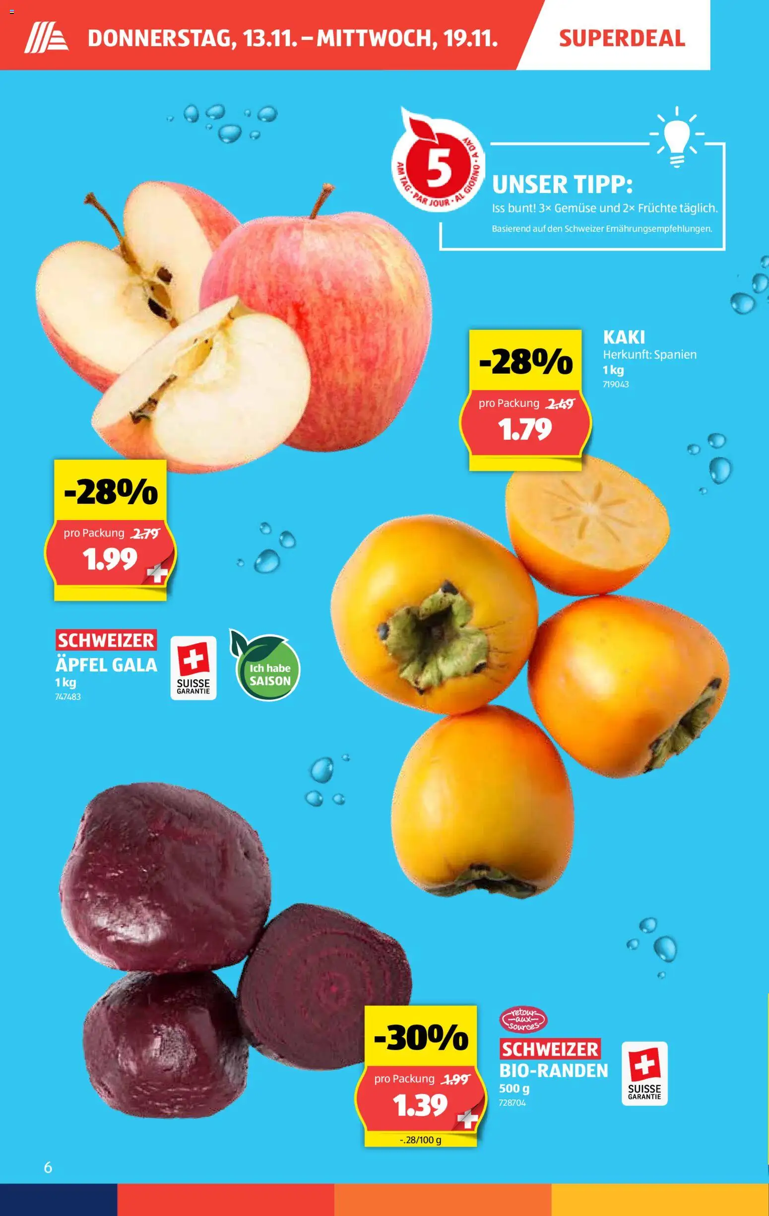 Aldi Aktionen – gültig ab 13.11.2025 | Seite: 7 | Produkte: Äpfel, Gemüse, Kaki, Früchte