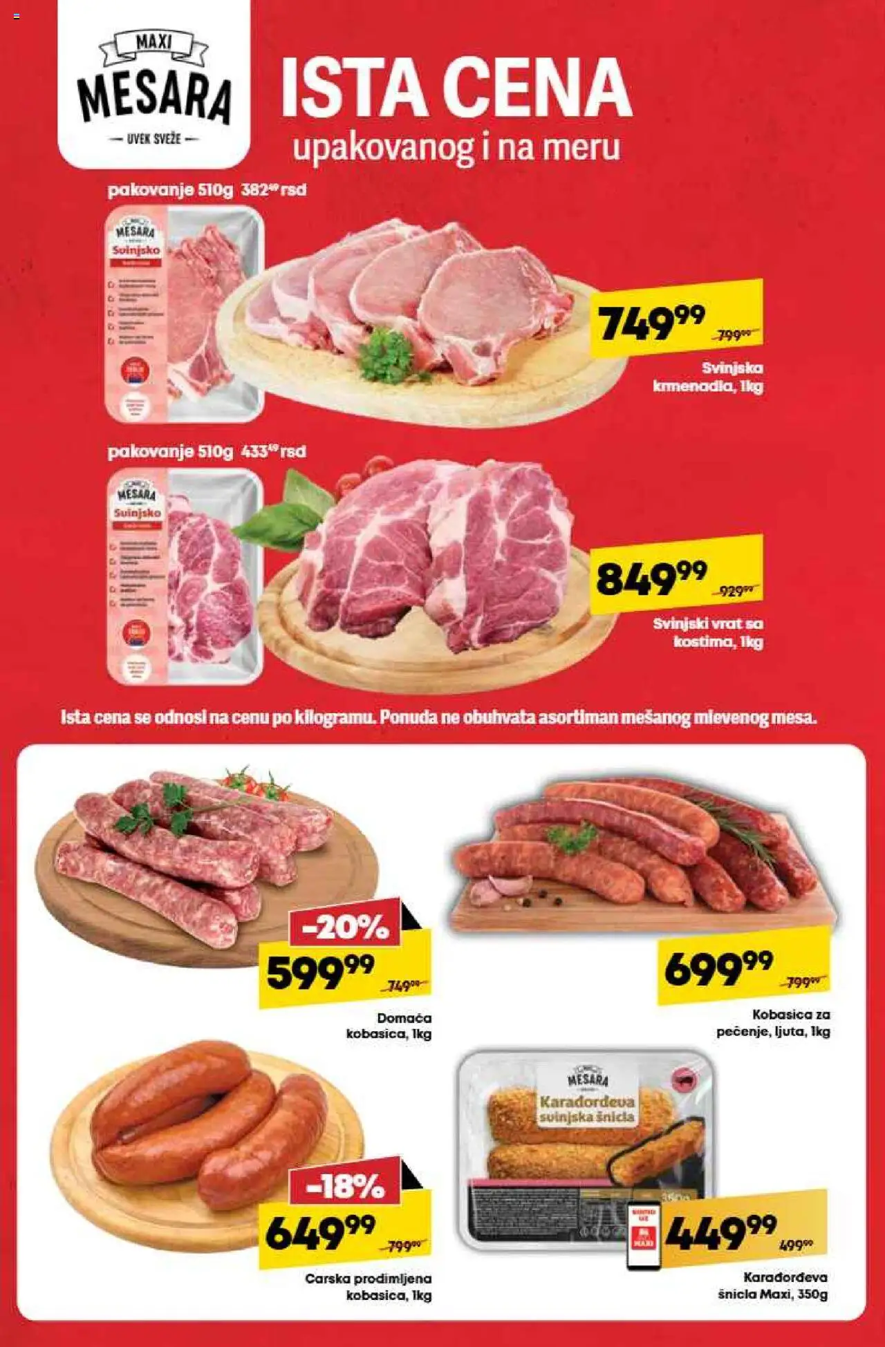 Maxi katalog - važi od 31.07.2025 | Strana: 15 | Proizvode: Svinjski vrat, Pakovanje, Kobasica
