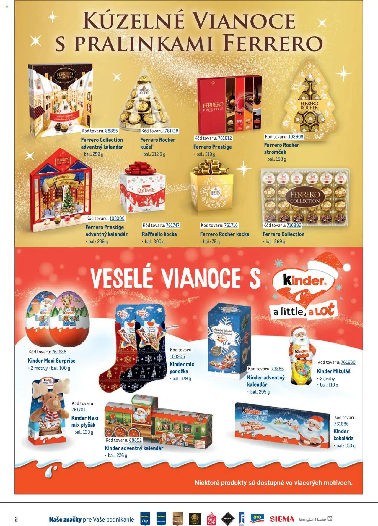 Nové Metro akcie – leták je platný od 08.10.2025 | Strana: 2 | Produkty: Kinder, Čokoláda, Ferrero Rocher