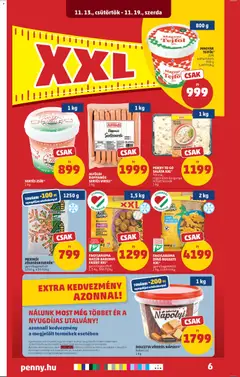 FAGYLAKOMA DÍNÓ NUGGETS XXL*, gyorsfagyasztott 2 kg, 2100 Ft/kg - amely érvényes a következő dátumtól: 13.11.2025 | Oldal: 8