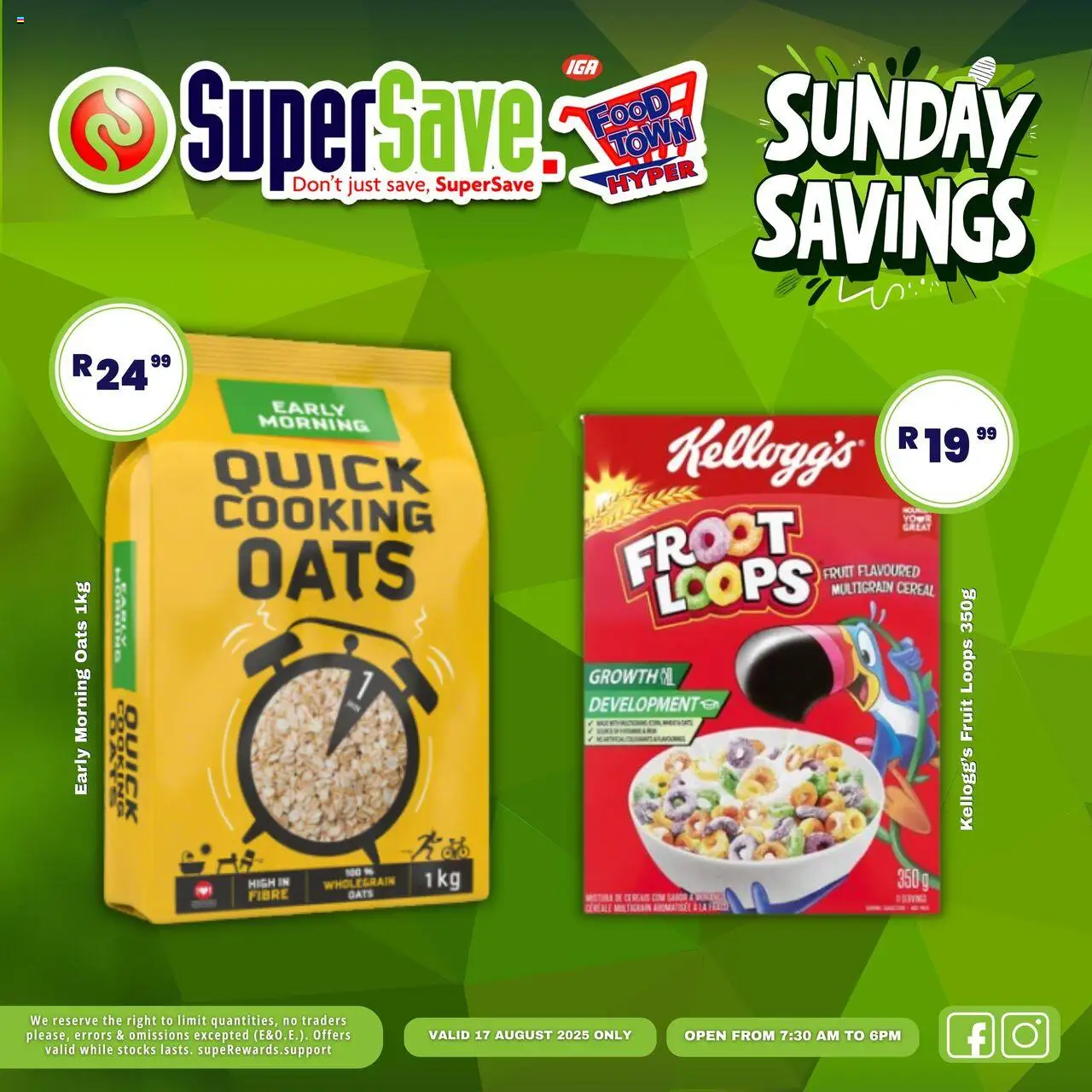 Super Save Sunday Specials │ valid from 17.08.2025 | Page: 28 | Products: Oats, Fruit