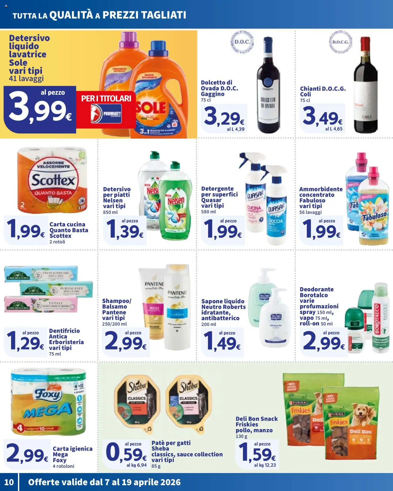 Volantino SIGMA del 07.04.2026 | Pagina: 10 | Prodotti: Sapone, Dentifricio, Ammorbidente, Doccia