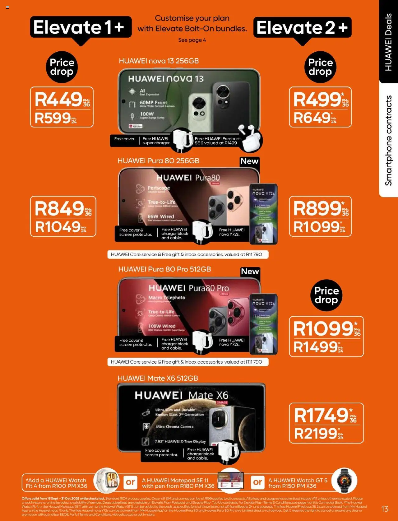 New Cell C catalogue – valid from 16.09.2025 | Page: 13 | Products: Sim, Camera, Charger, Pen