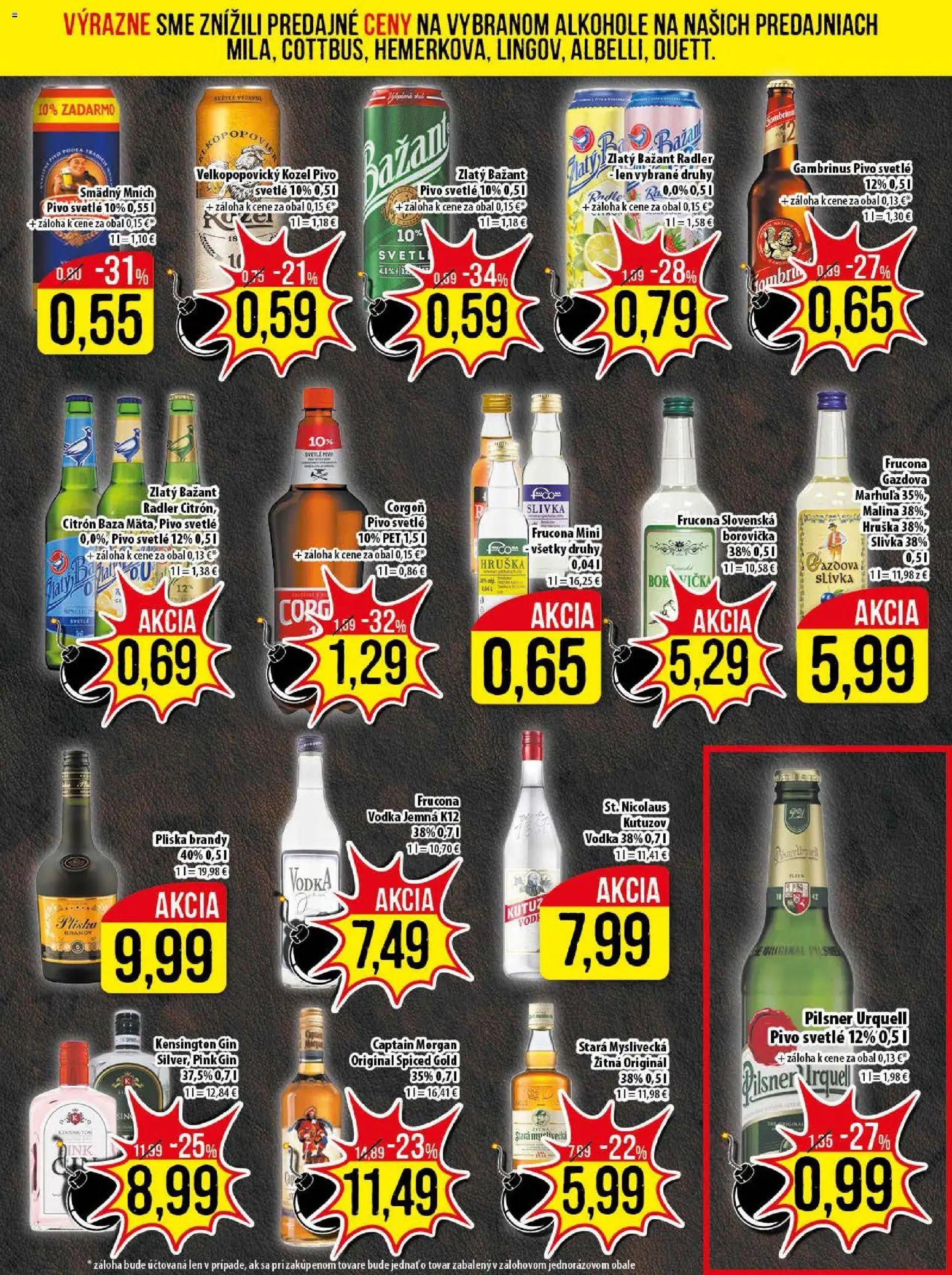 Nové Klas akcie – leták je platný od 26.01.2026 | Strana: 20 | Produkty: Radler, Zlatý Bažant, Captain Morgan, Corgoň