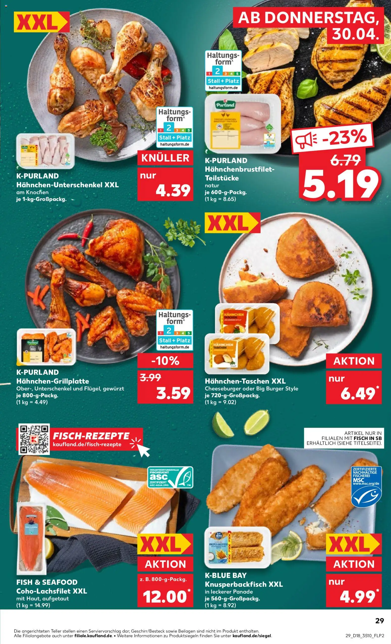 Kaufland Prospekt Leipzig	 – gültig ab 30.04.2026 | Seite: 29 | Produkte: Hahnchen, Burger, Fisch