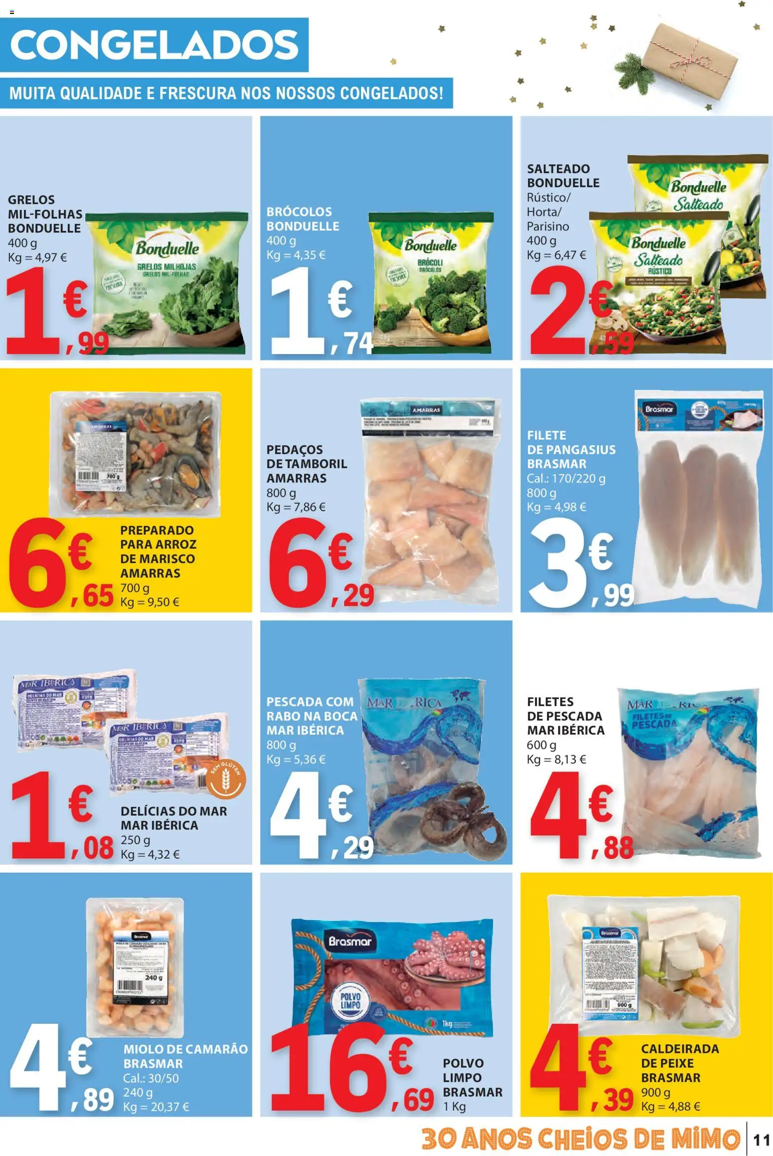 E.Leclerc folheto │ válido de 18.12.2025 | Página: 11 | Produtos: Brócolos, Polvo, Arroz, Peixe