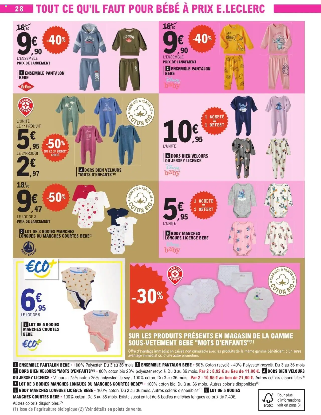  | Page: 28 | Produits: Body, Coton, Pantalon