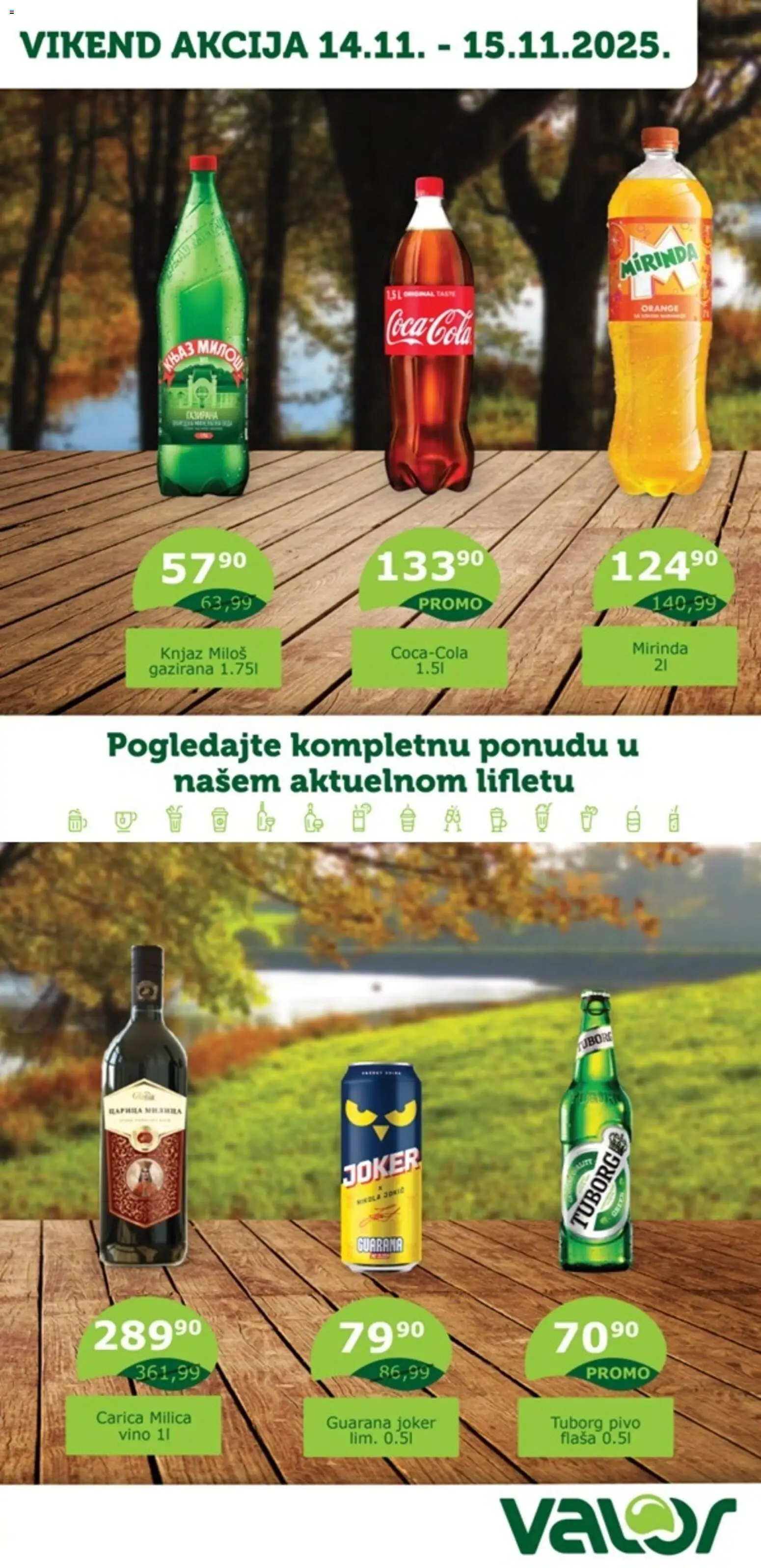 Valor katalog - važi od 14.11.2025 | Strana: 1 | Proizvode: Tuborg, Guarana, Vino, Pivo