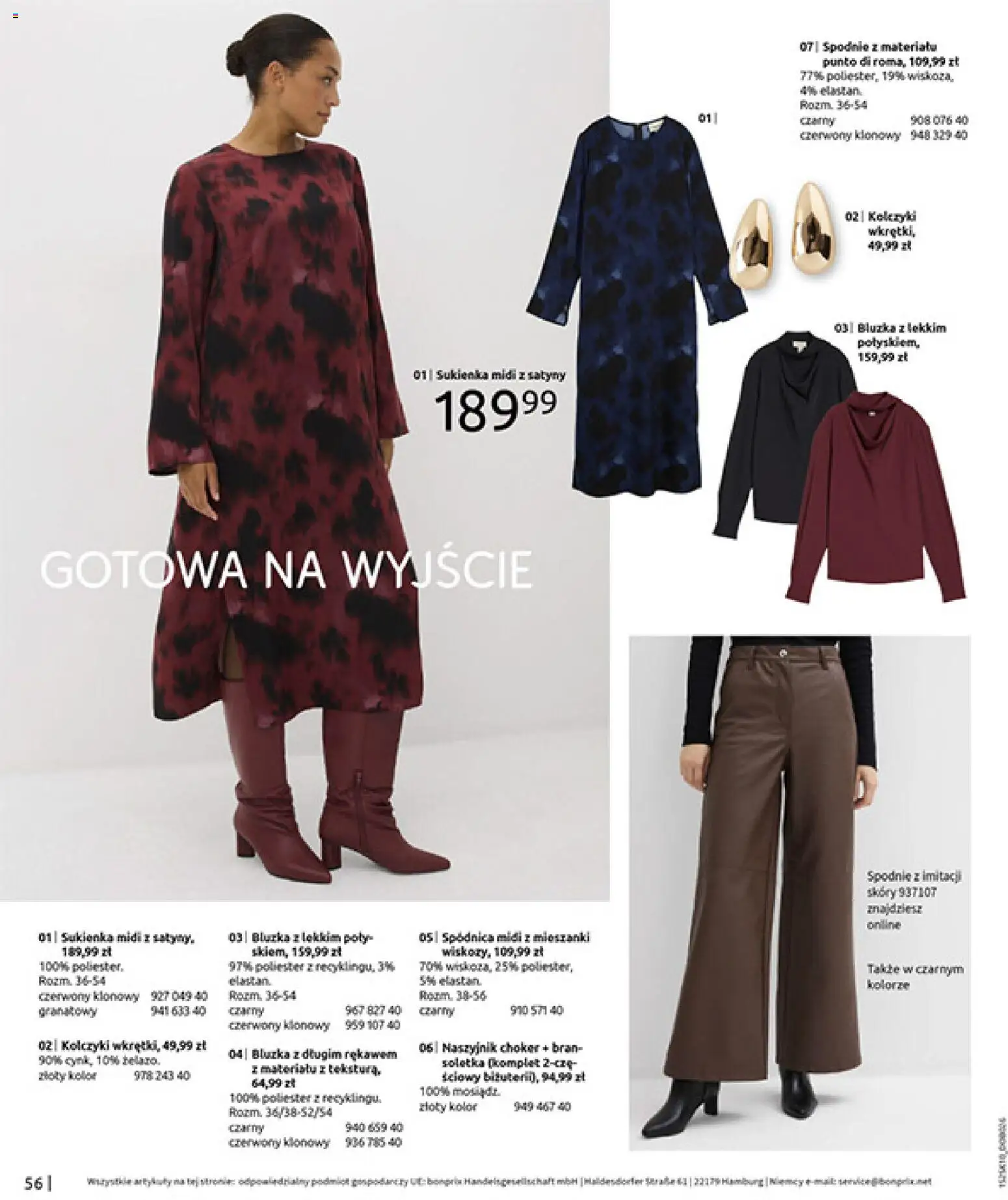 BonPrix Katalog - W Jesiennym Nastroju od 04.11.2025 | Strona: 58 | Produkty: Bluzka, Spodnie, Naszyjnik, Sukienka