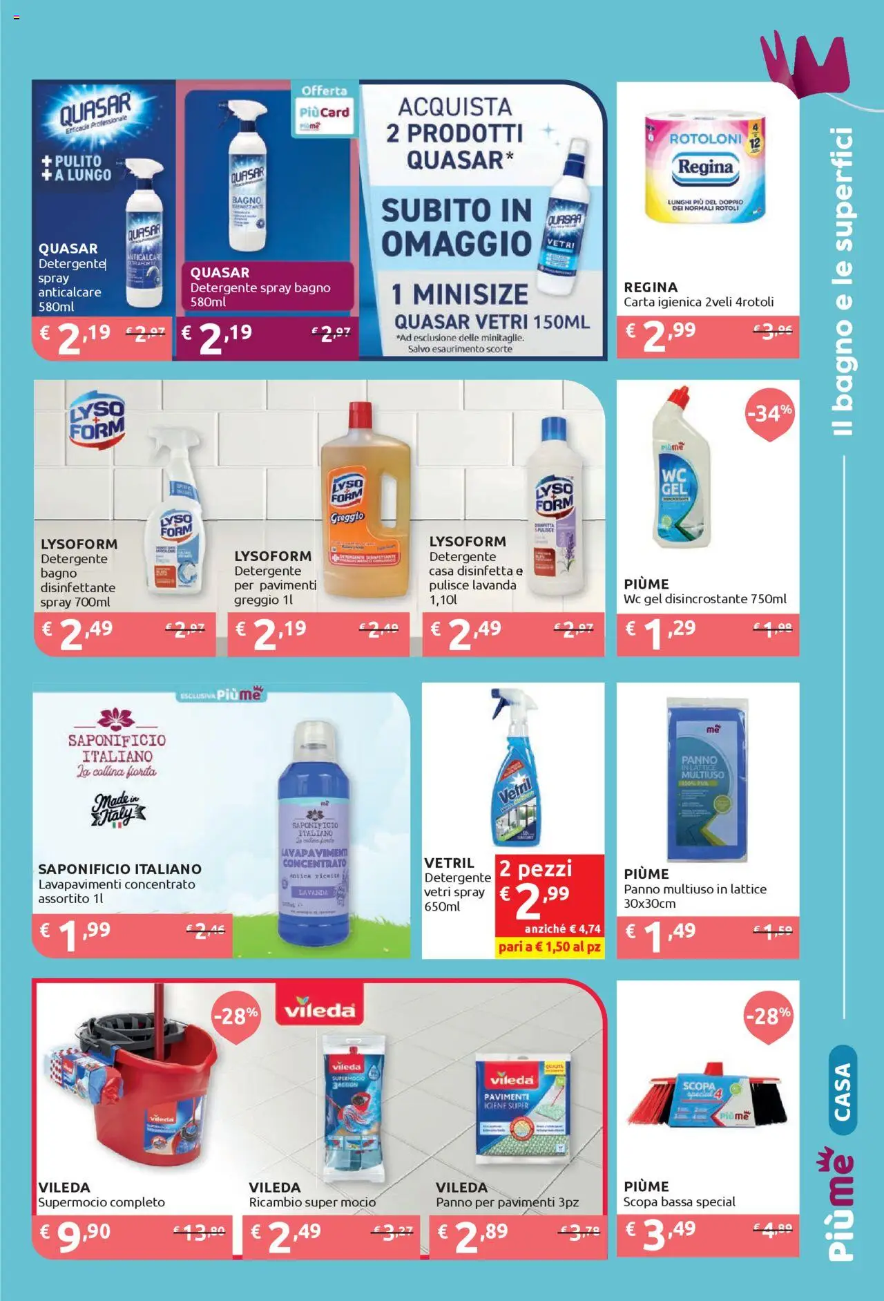 Volantino IperSoap del 04.08.2025 | Pagina: 5 | Prodotti: Detergente, Anticalcare, Scopa, WC