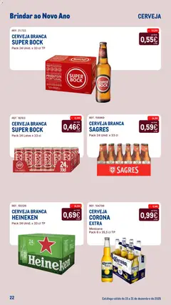 Pré-visualização Makro Catálogo Brindar ao Ano Novo válido de 15.12.2025 | Página: 22 | Produtos: Super bock, Cerveja