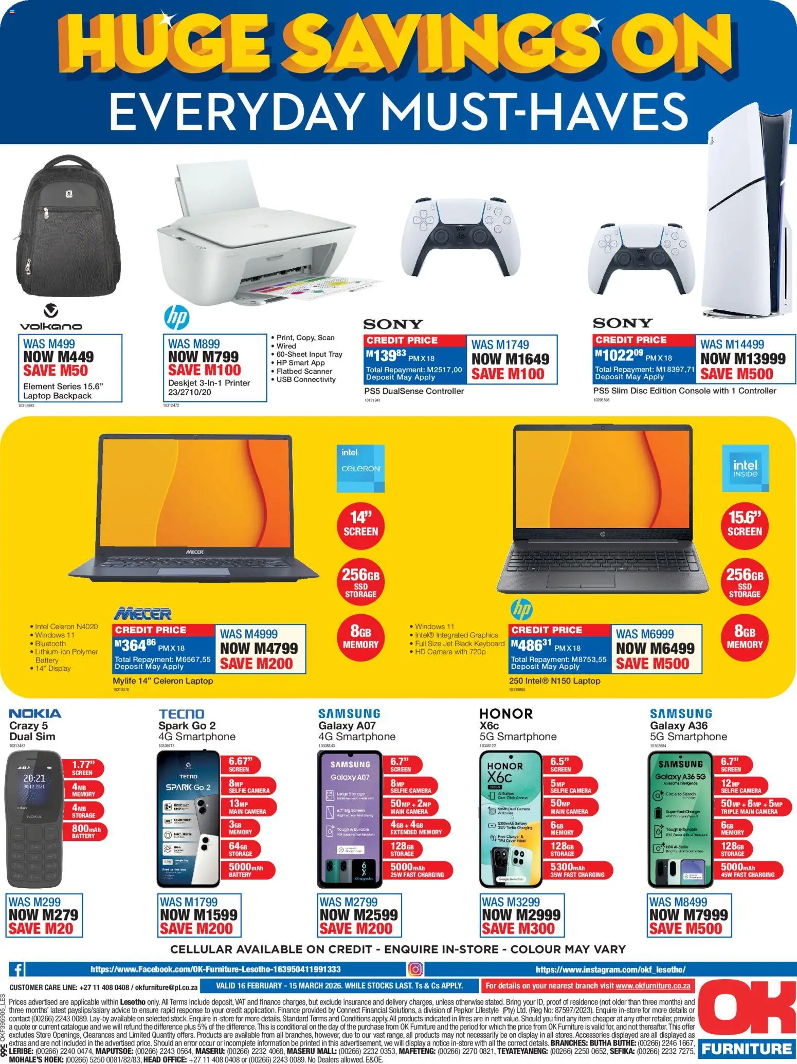 New OK Furniture catalogue – valid from 16.02.2026 | Page: 12 | Products: Cover, Printer, Camera, Battery