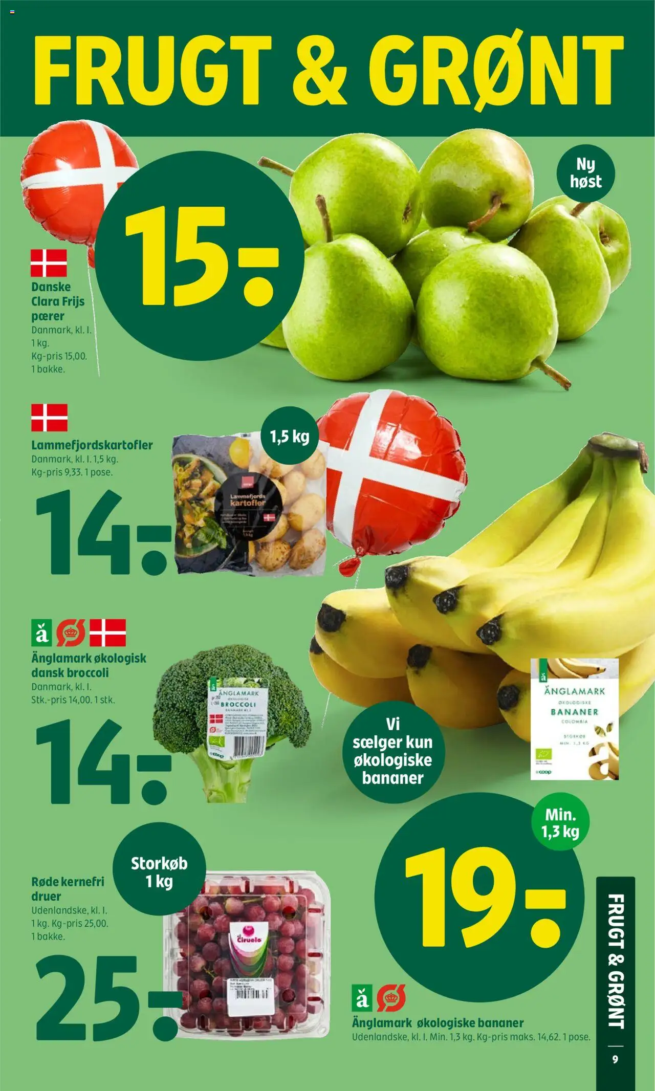 Coop 365 Tilbudsavis gyldig fra 28.08.2025 | Side: 11 | Produkter: Bananer, Kartofler, Broccoli, Pærer