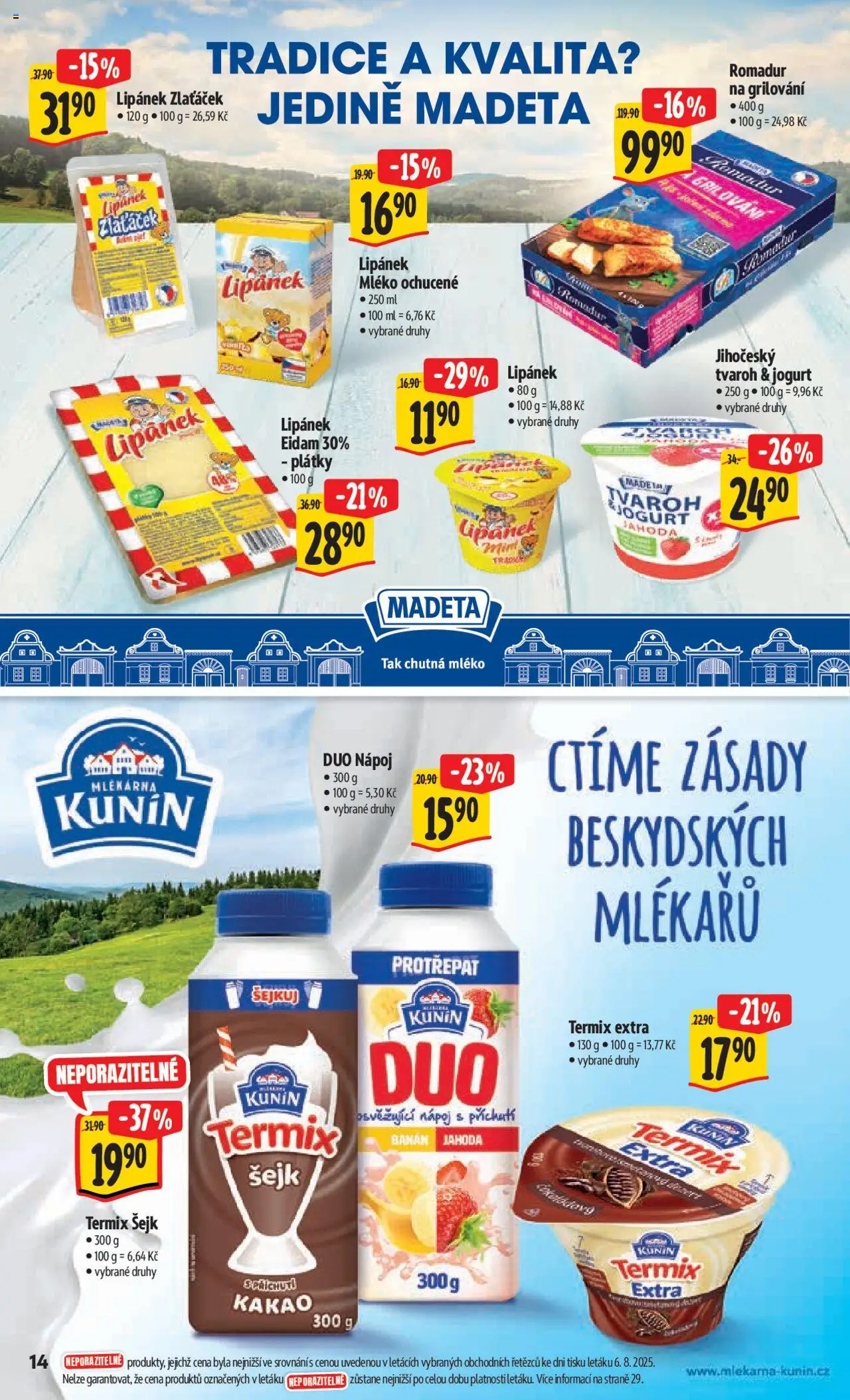 Albert leták - Hypermarket od 13.08.2025 | Strana: 21 | Produkty: Mléko, Tvaroh, Termix, Romadur