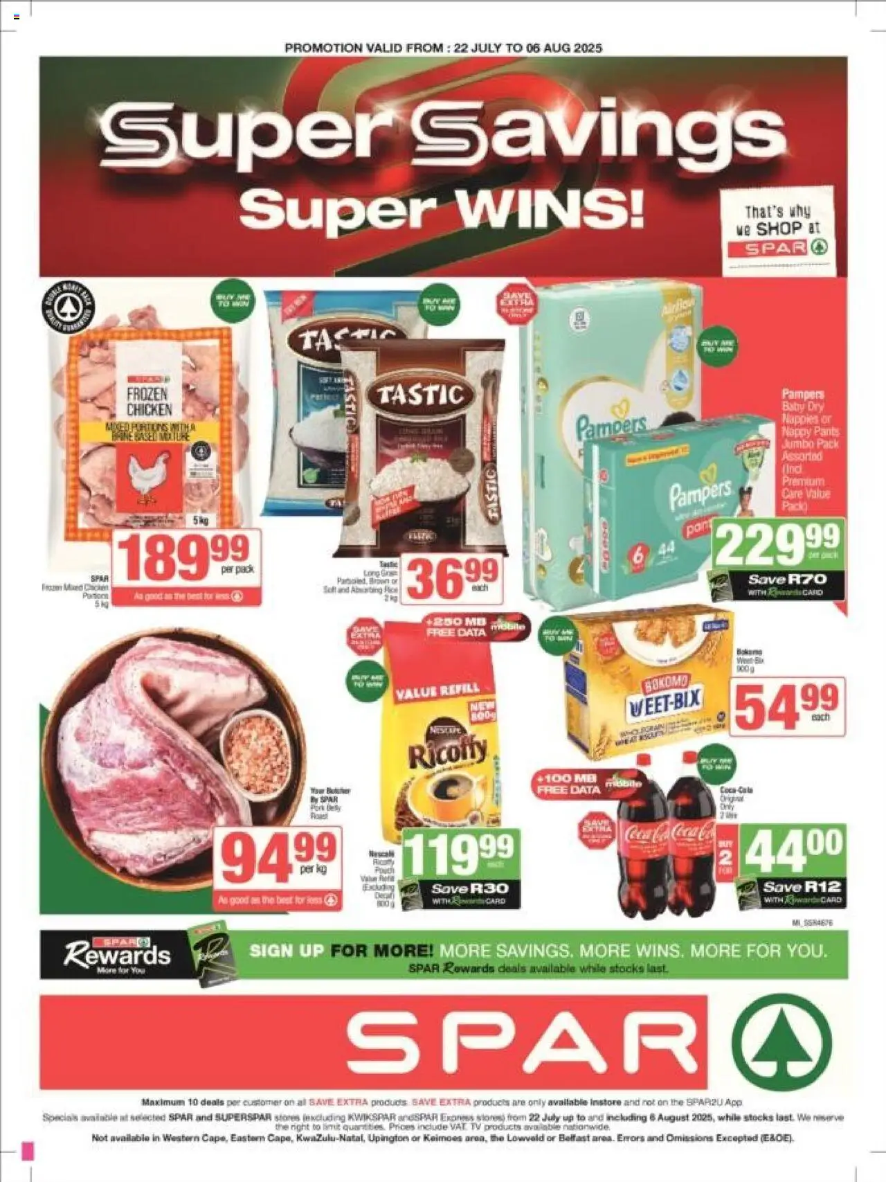 KWIKSPAR - Gauteng - Weekly Specials │ valid from 22.07.2025 | Page: 1 | Products: Pants, TV, Chicken, Pork