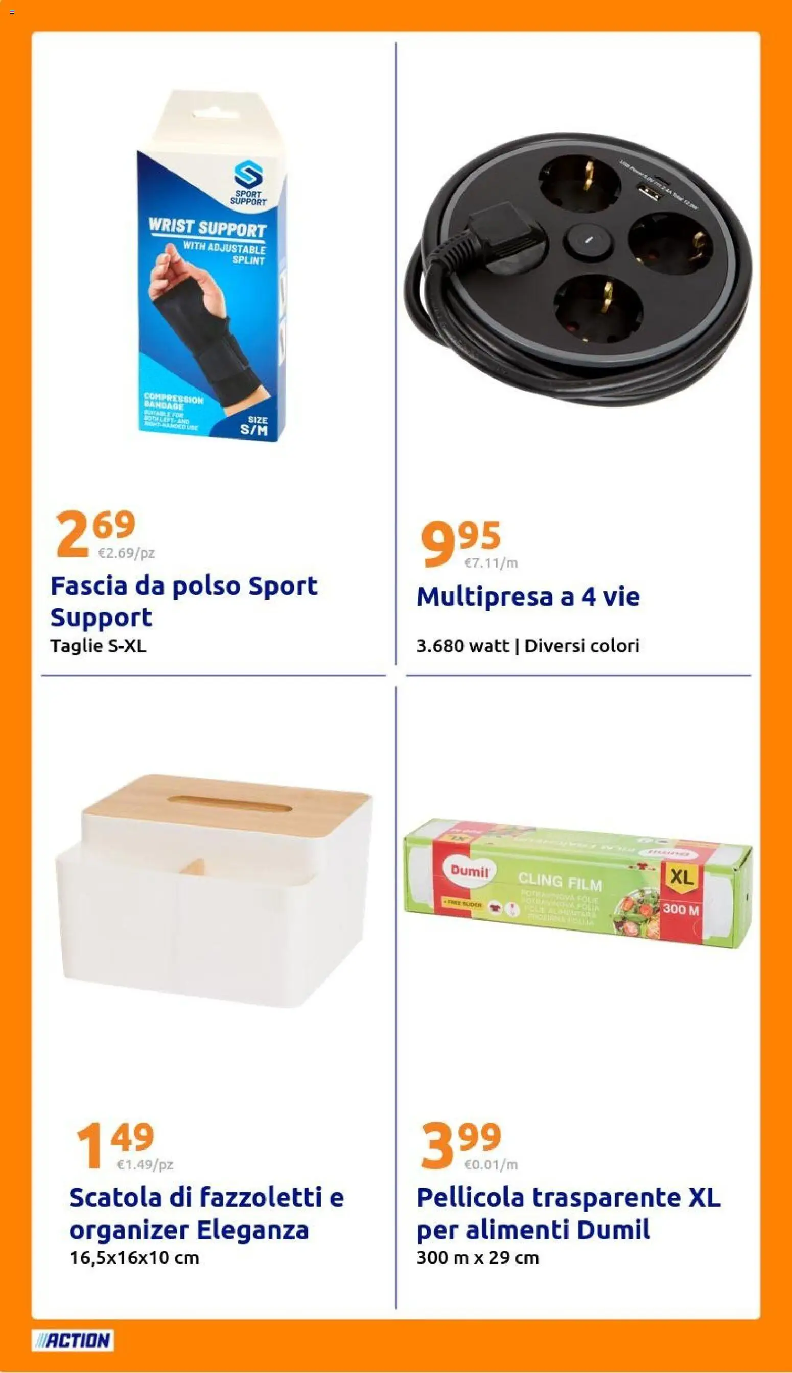 Volantino Action del 01.04.2026 | Pagina: 26 | Prodotti: Fazzoletti, Pellicola, Scatola