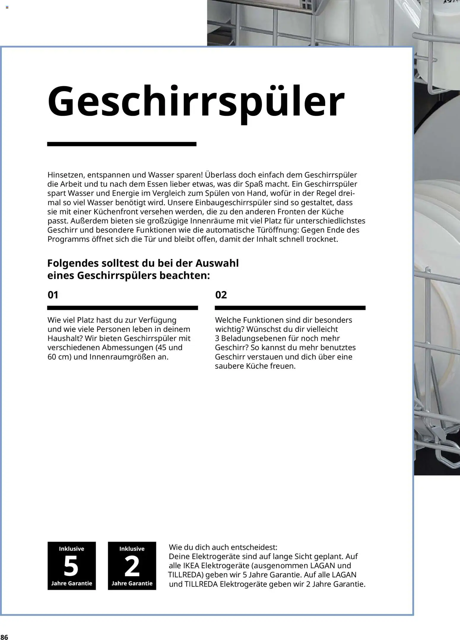 Ikea Elektrogeräte – gültig ab 02.01.2026 | Seite: 86 | Produkte: Geschirrspüler, Küche, Tür, Wasser