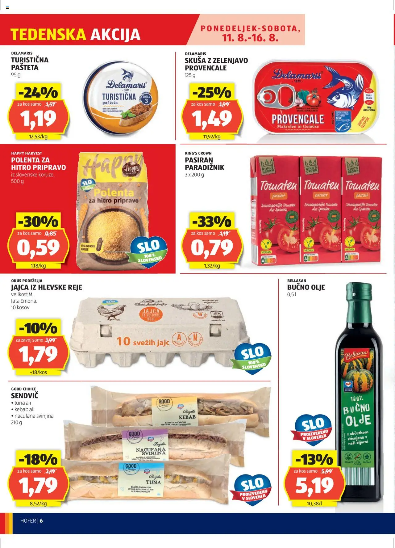 Hofer SI katalog | vrijedi od 07.08.2025 | Stranica: 6 | Proizvodi: Pašteta, Skuša, Tuna, Pecivo