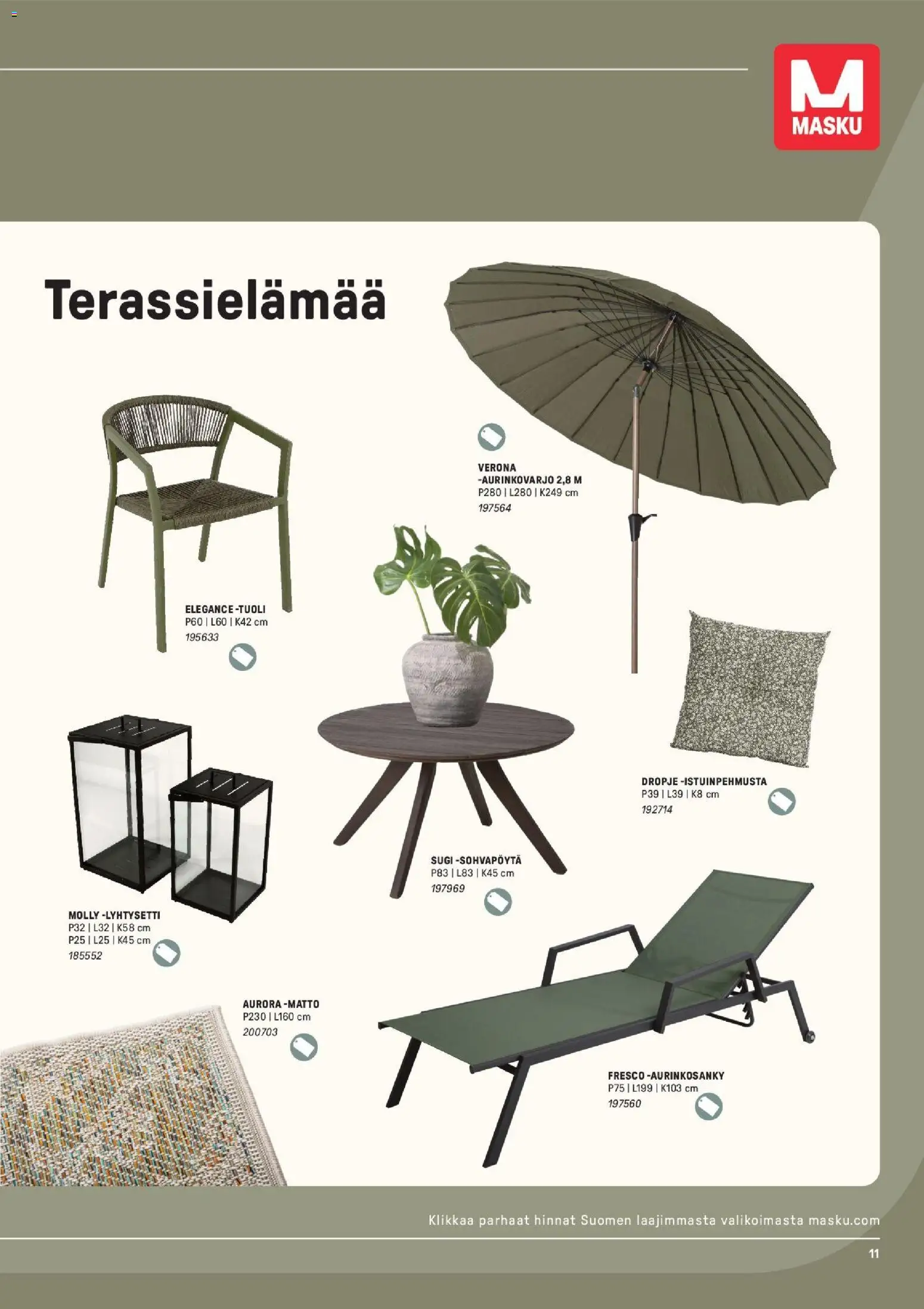 Masku tarjoukset – voimassa 09.03.2026 alkaen | Sivu: 11 | Tuotteet: Tuoli, Sohvapöytä, Matto