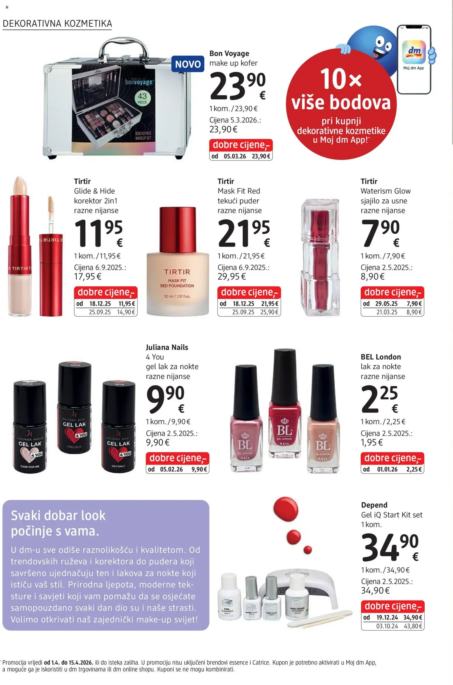 DM katalog | vrijedi od 01.04.2026 | Stranica: 10 | Proizvodi: Puder, Sjajilo za usne, Lak za nokte, Korektor