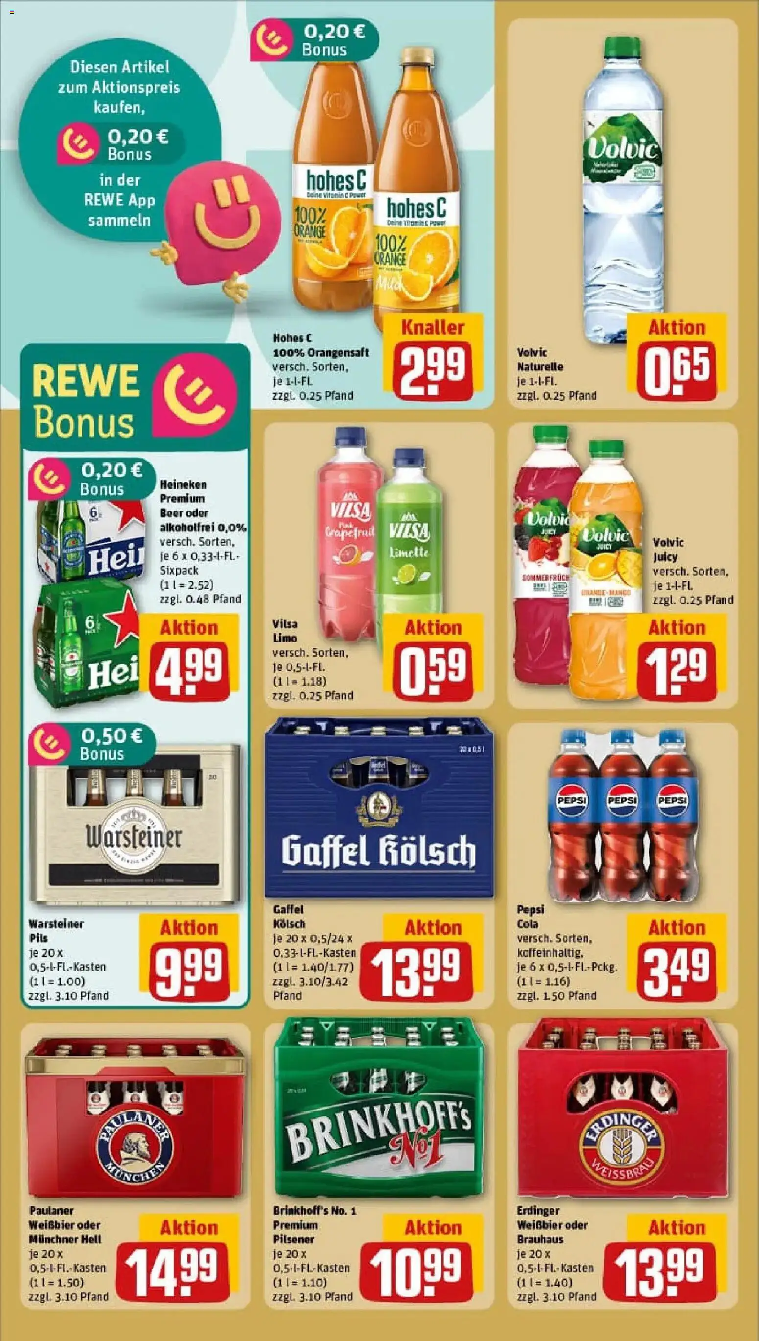 Rewe prospekt Duisburg / Wanheimerort	 – gültig ab 10.11.2025 | Seite: 20 | Produkte: Erdinger, Cola, Hohes c, Volvic