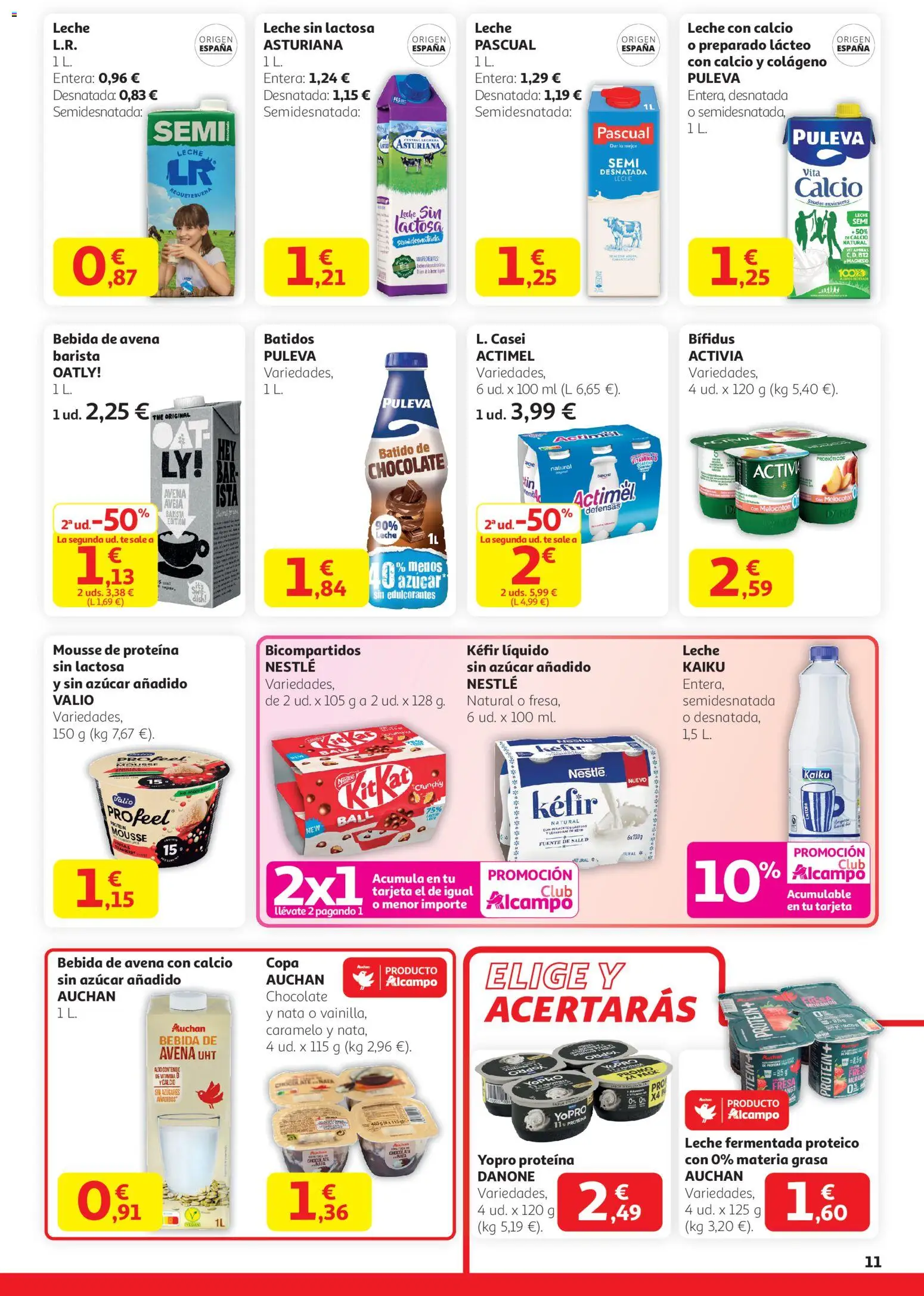 Alcampo - HG Nacional  │ válido desde el 29.01.2026 | Página: 11 | Productos: Mousse, Leche, Chocolate, Té