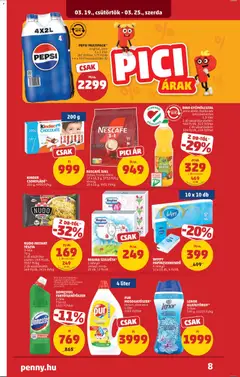 PEPSI MULTIPACK*, original, zero, 4 x 2 liter, 287 Ft/liter, 575 Ft/db + 4 x 50 Ft visszaváltási díj - amely érvényes a következő dátumtól: 19.03.2026 | Oldal: 10