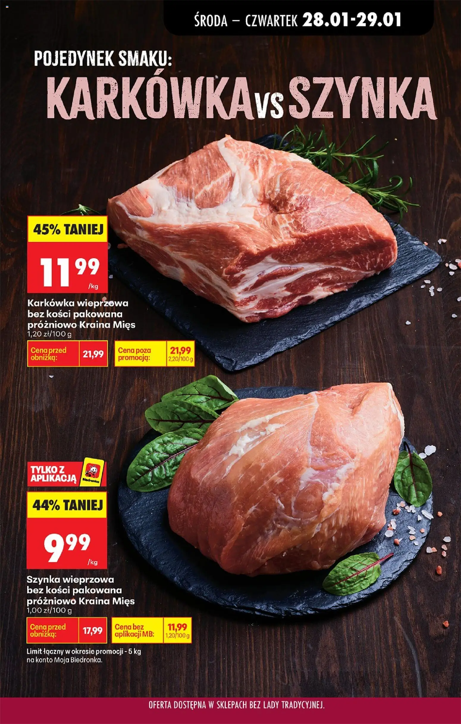 Biedronka gazetka - Oferta w tym tygodniu od 28.01.2026 | Strona: 27 | Produkty: Karkówka, Karkówka wieprzowa, Kraina mięs, Szynka