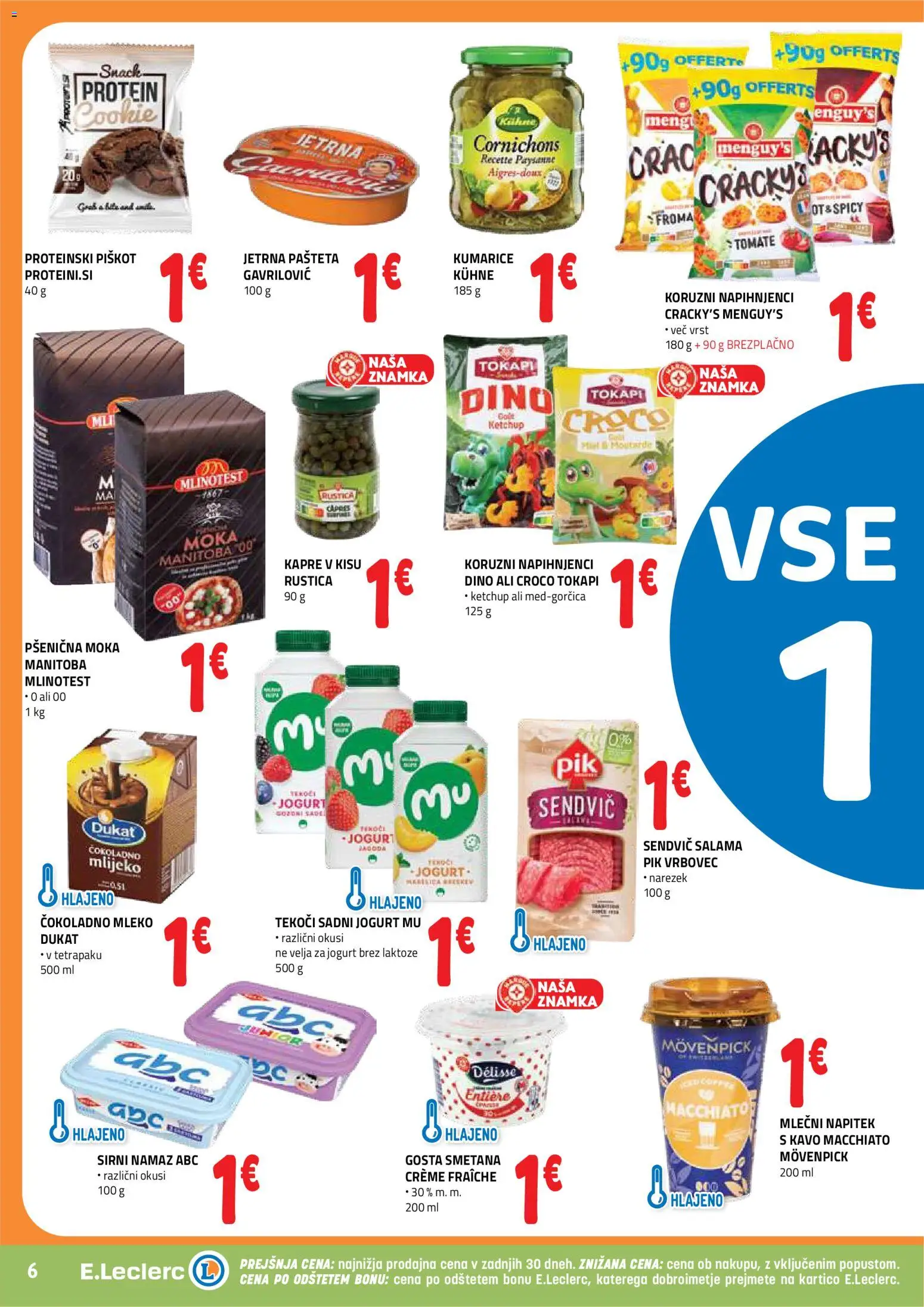 Novi E.leclerc katalog ponudbe – veljaven od 25.02.2026 | Stran: 6 | Izdelki: Pašteta, Namaz, Mleko, Kumarice