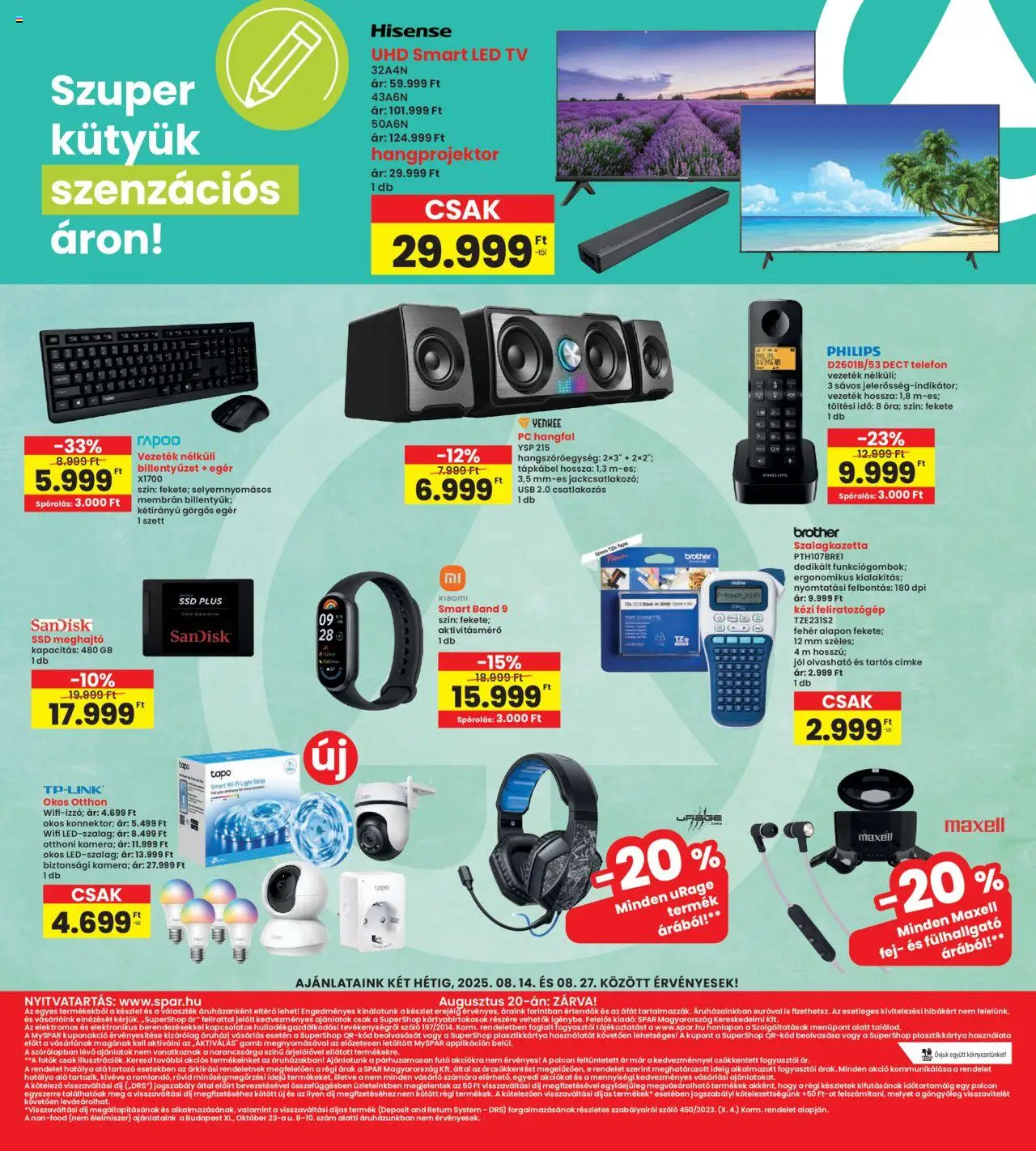 Interspar akciós ujság - amely érvényes a következő dátumtól: 14.08.2025 | Oldal: 15 | Termékek: Telefon, SSD, PC, TV