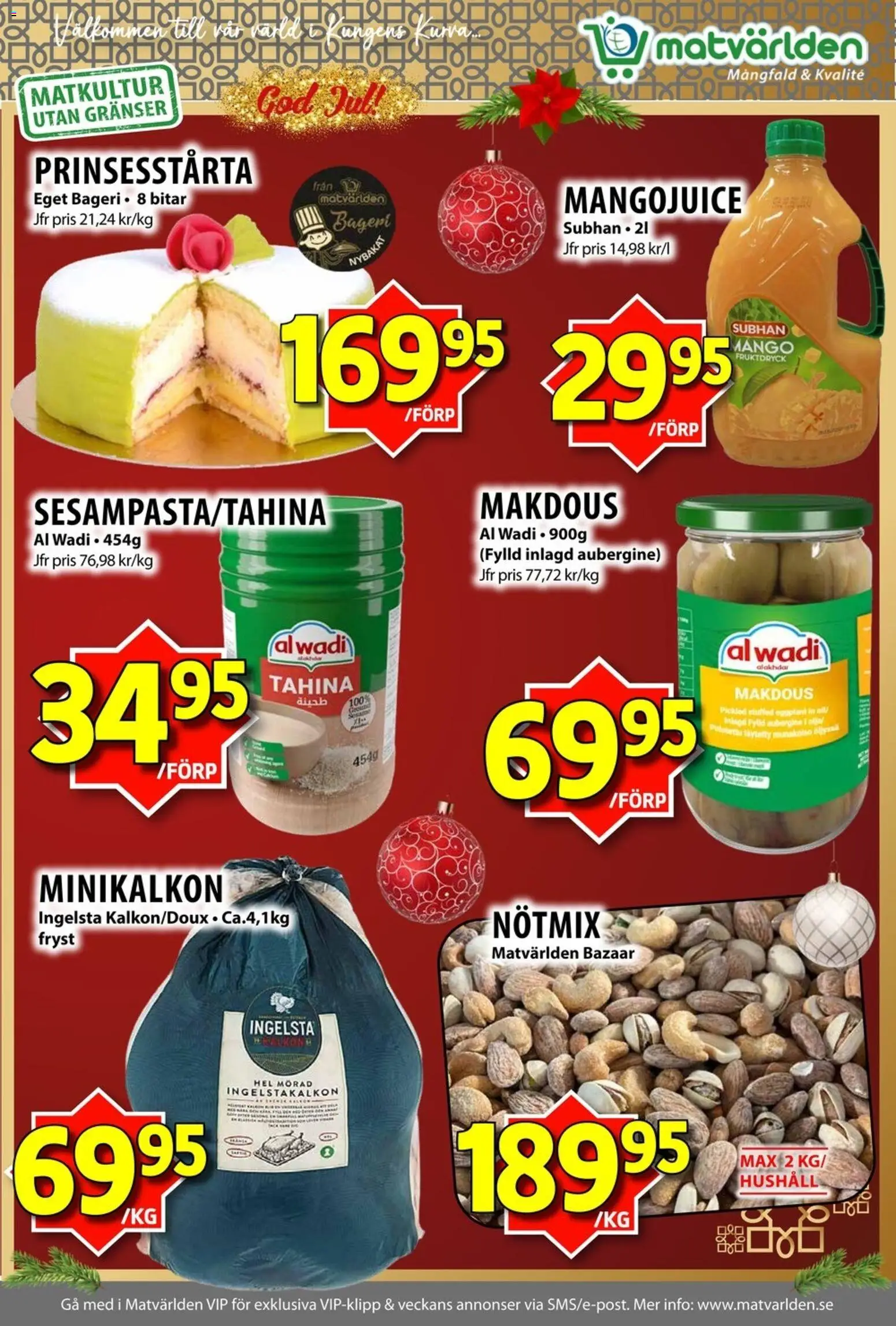 Matvärlden reklamblad aktuell från 22.12.2025 | Sida: 3 | Produkter: Bageri, Mango, Aubergine