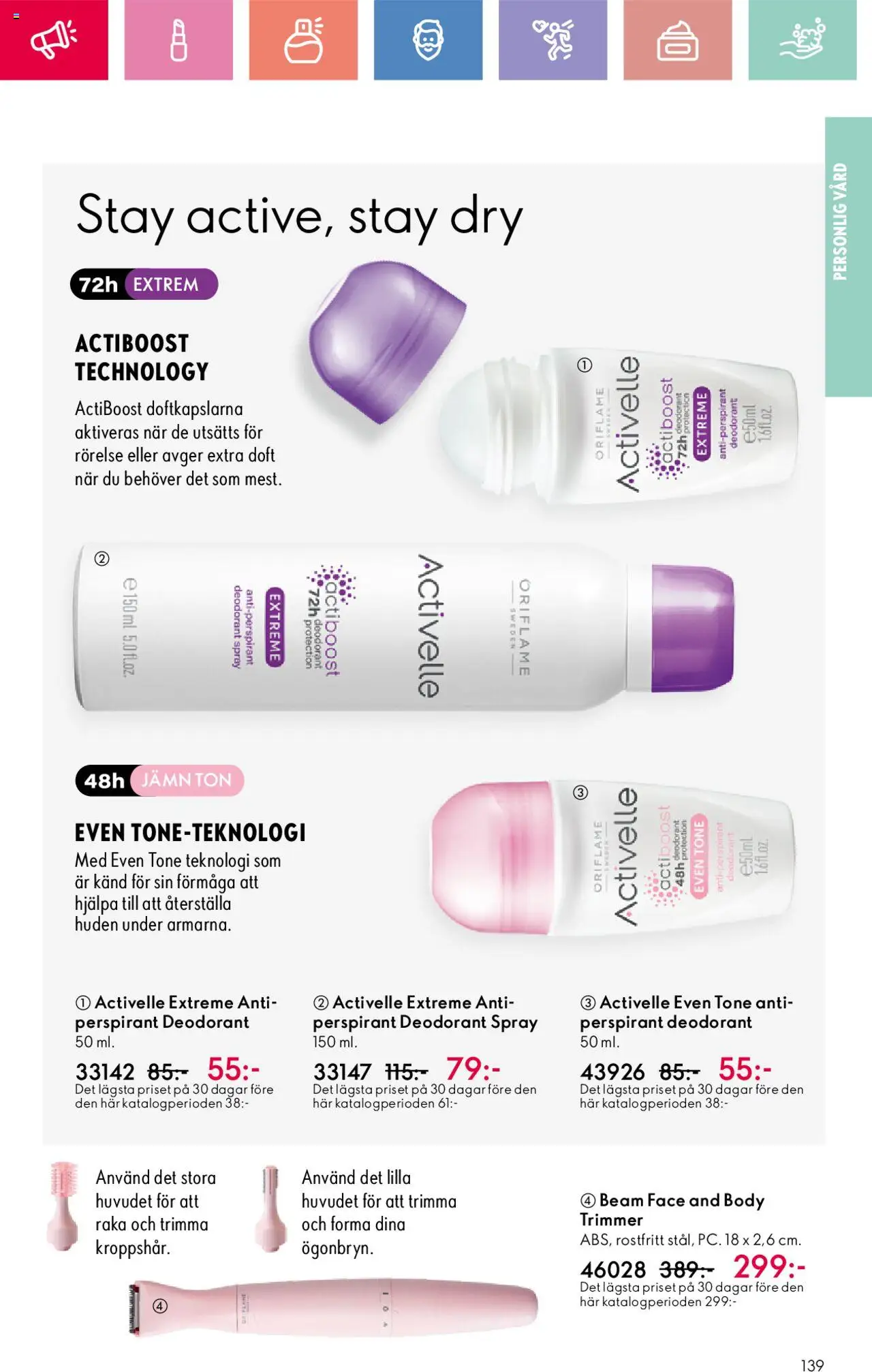 Oriflame reklamblad aktuell från 01.06.2025 | Sida: 139 | Produkter: Trimmer, Doft, Deodorant, Antiperspirant