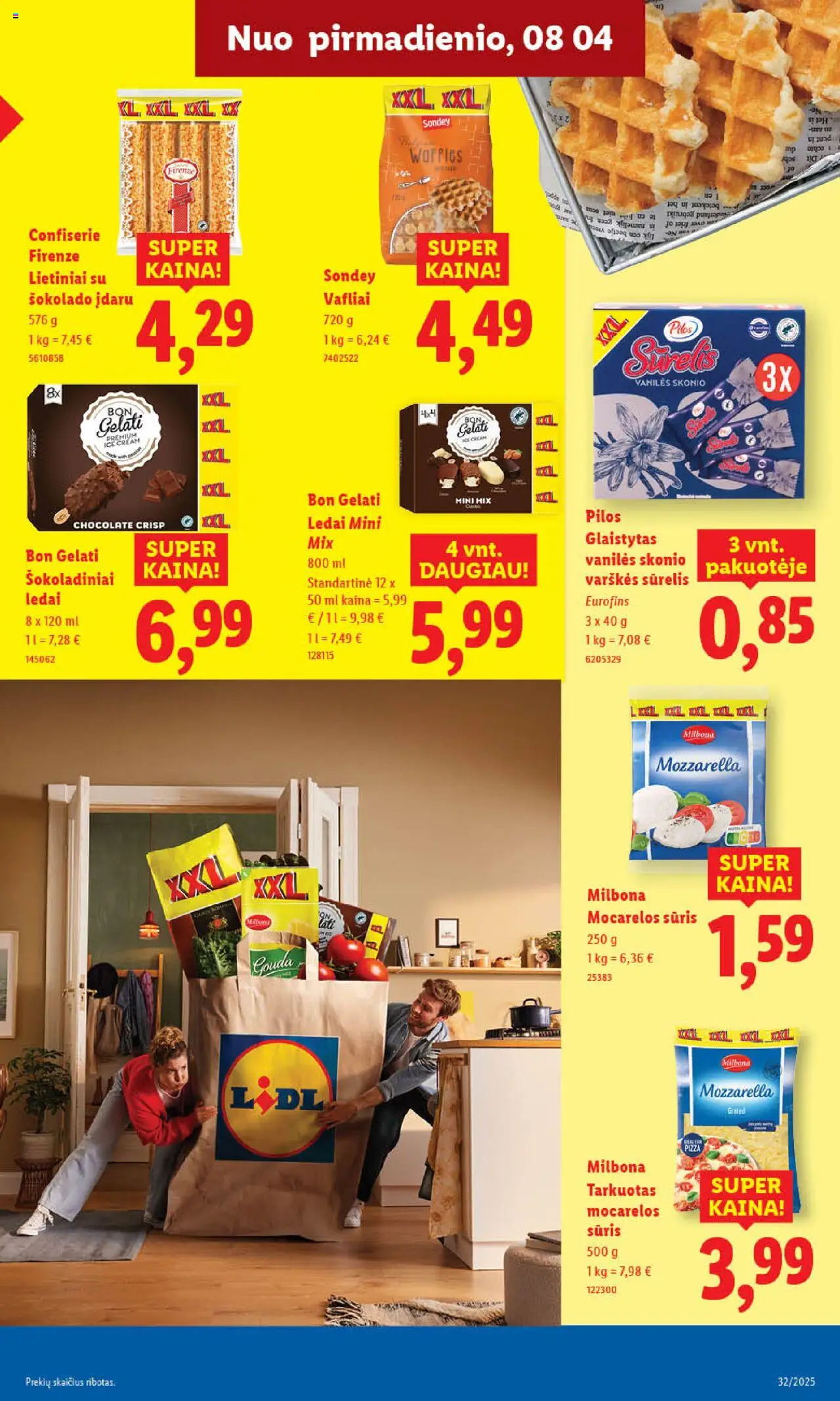 LIDL - Leidinys│galioja nuo 04.08.2025 | Puslapis: 11 | Prekių: Ledai, Sūrelis, Sūris, Vafliai