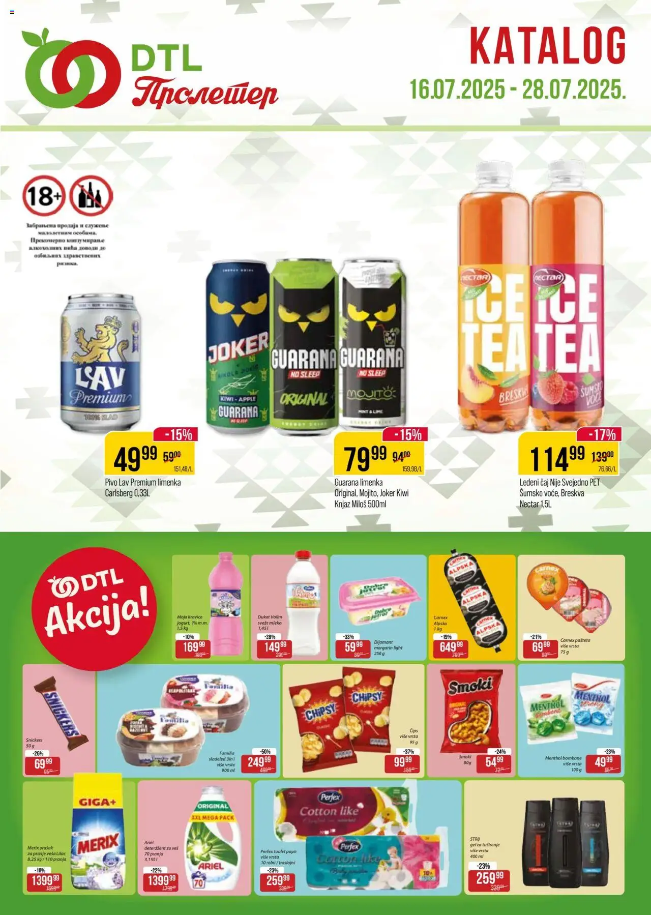 Metalac Proleter katalog - važi od 16.07.2025 | Strana: 1 | Proizvode: Pivo, Gel za tuširanje, Čaj, Pašteta