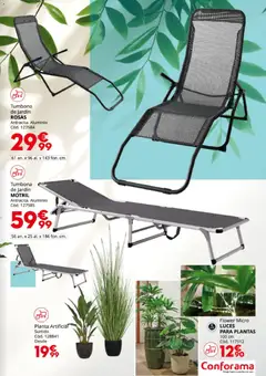 Vista previa Conforama Guía Jardín 2026 válido desde el 19.03.2026 | Página: 33 | Productos: Planta artificial, Tumbona
