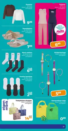 Trekpleister folder - Voorbeeld van een folder van Trekpleister, geldig van 27.04.2026 | Pagina: 23 | Producten: Sokken, Pyjama, Sweater