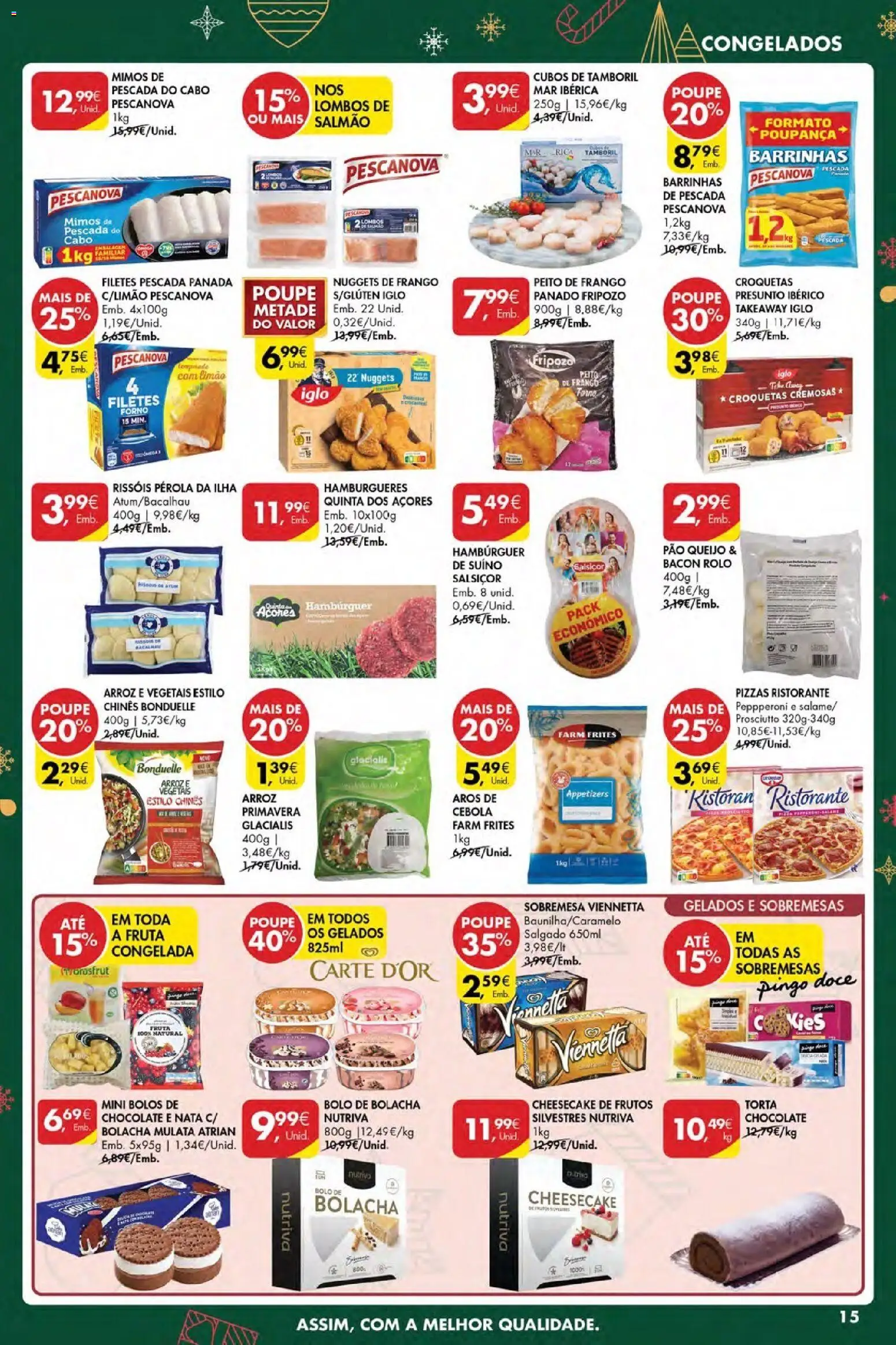 Pingo Doce Poupe Esta Semana Açores │ válido de 18.12.2025 | Página: 15 | Produtos: Pescada, Pescada do cabo, Chocolate, Presunto