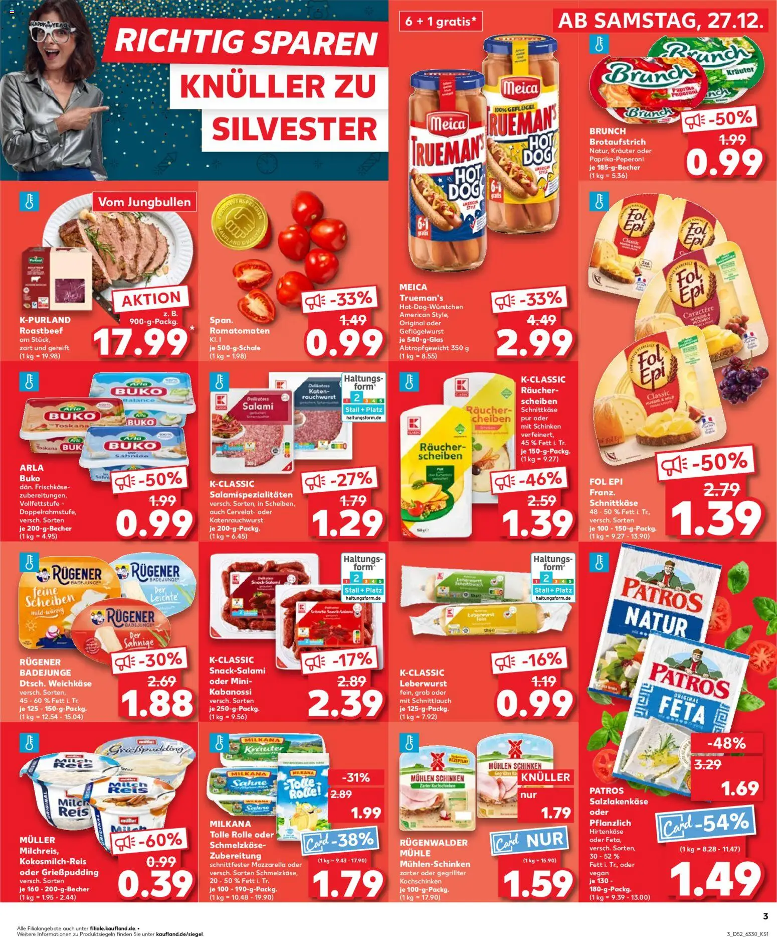 Kaufland prospekt Kiel	 – gültig ab 27.12.2025 | Seite: 3 | Produkte: Milch, Milkana, Mozzarella, Roastbeef