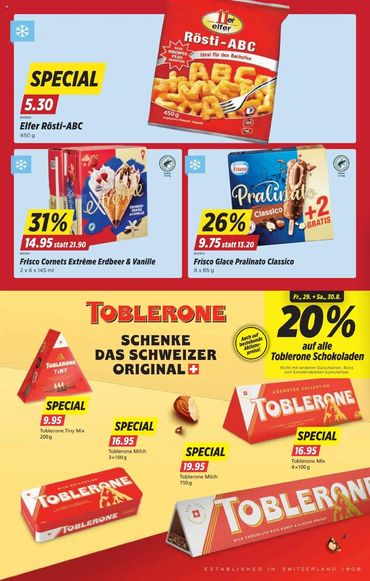 Denner Aktionen ab 26.08.2025 | Seite: 6 | Produkte: Glace, Milch, Backofen