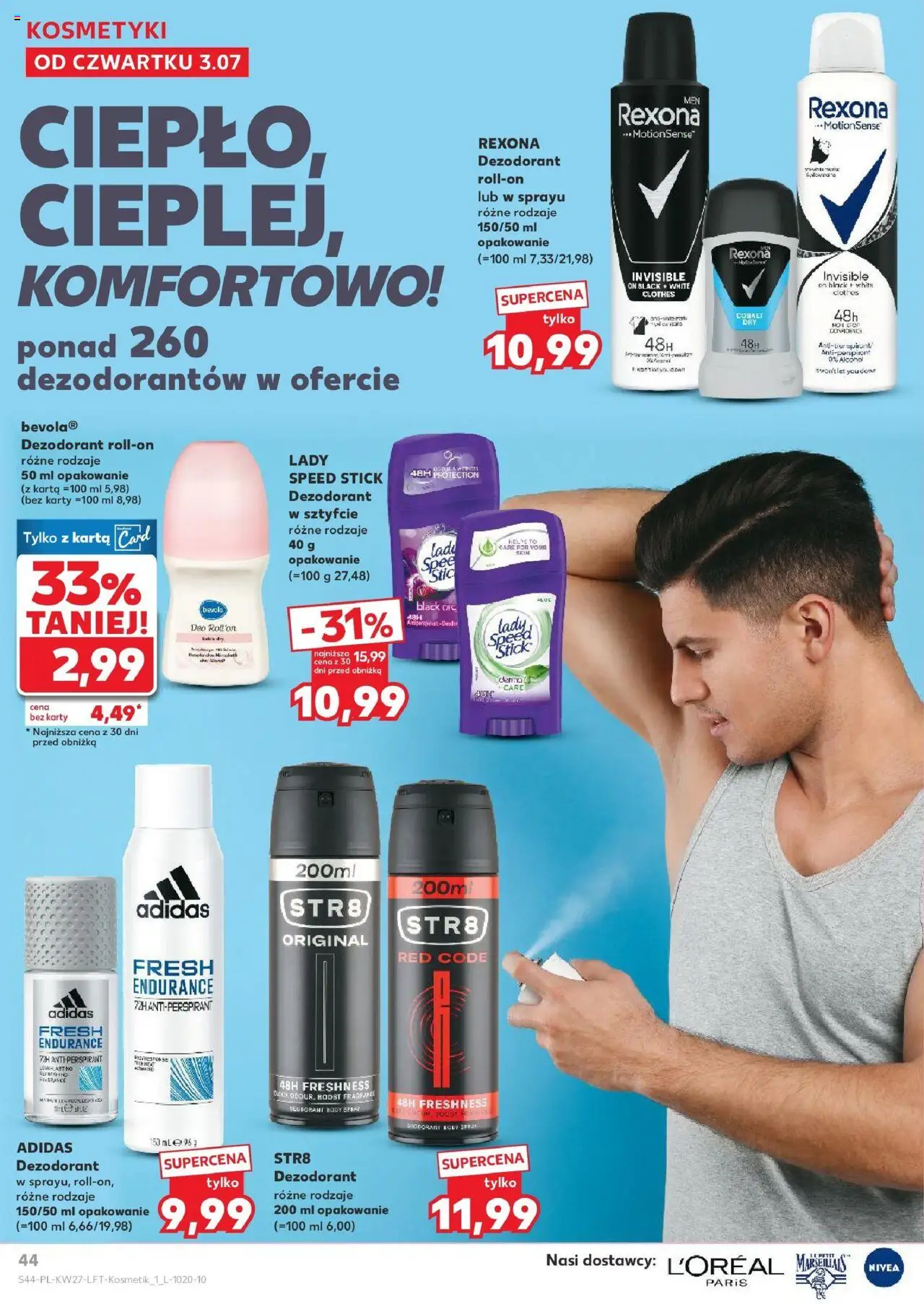 Kaufland gazetka od 03.07.2025 | Strona: 44 | Produkty: Karta, Kosmetyki, Body, Dezodorant