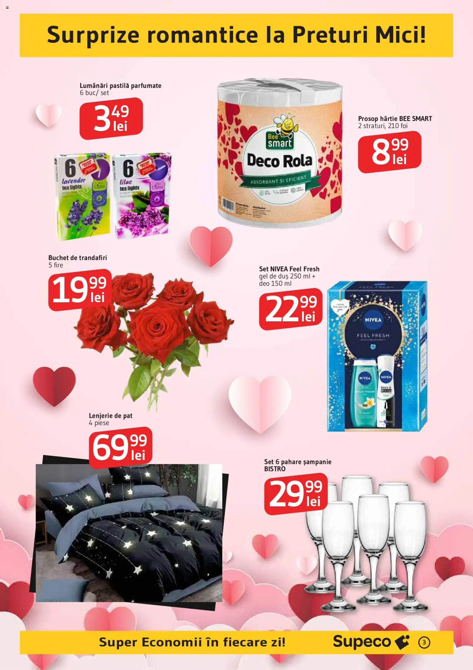 Noul catalog Supeco – valabil de la 05.02.2026 | Pagină: 3 | Produse: Pahare, Lenjerie de pat, Duș, Gel de duș