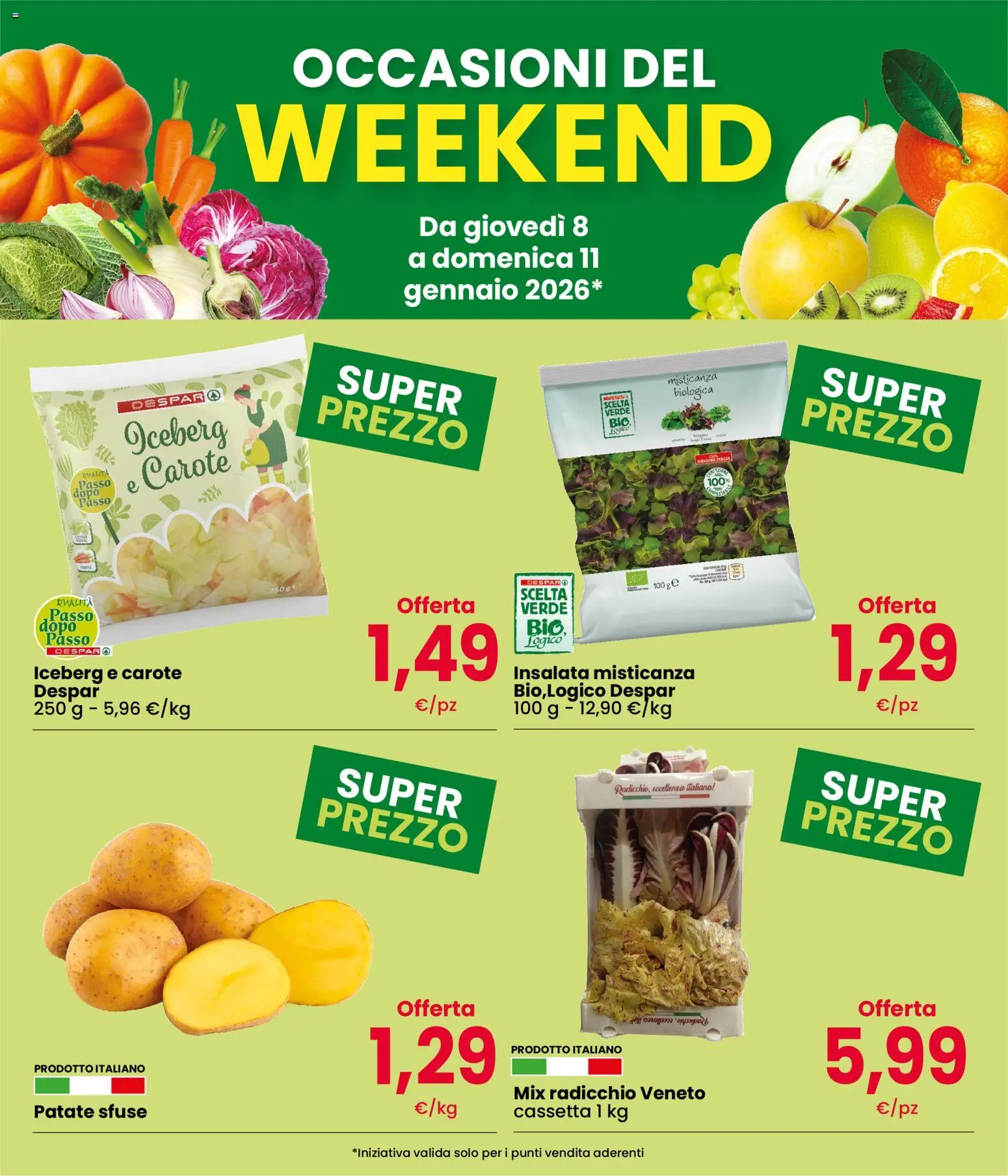 Volantino Interspar del 08.01.2026 | Pagina: 3 | Prodotti: Misticanza, Insalata, Patate, Carote