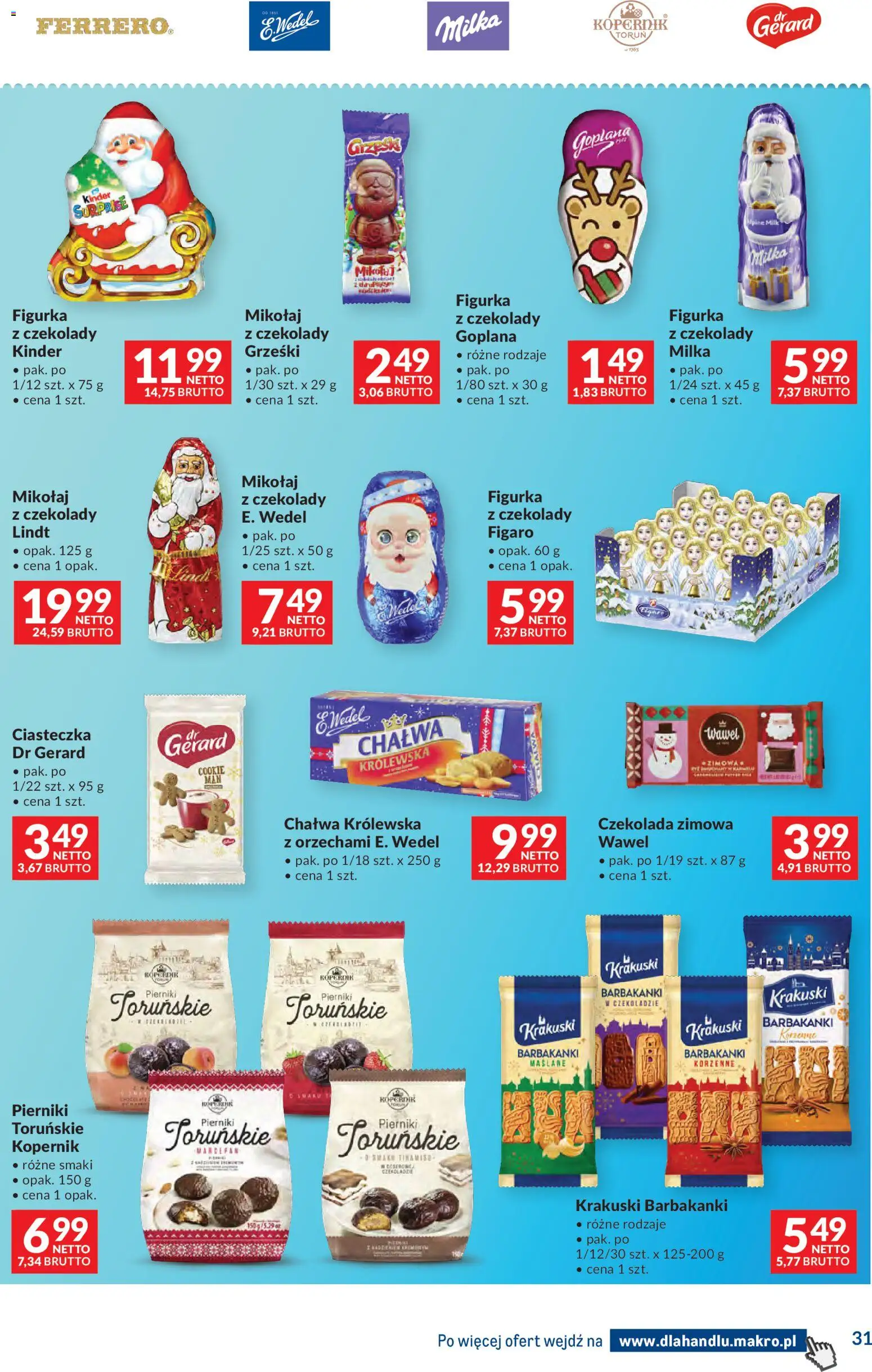 Makro Gazetka - Dystrybucja do sklepów od 11.11.2025 | Strona: 31 | Produkty: Czekolady, Pierniki, Czekolada, Ciasteczka