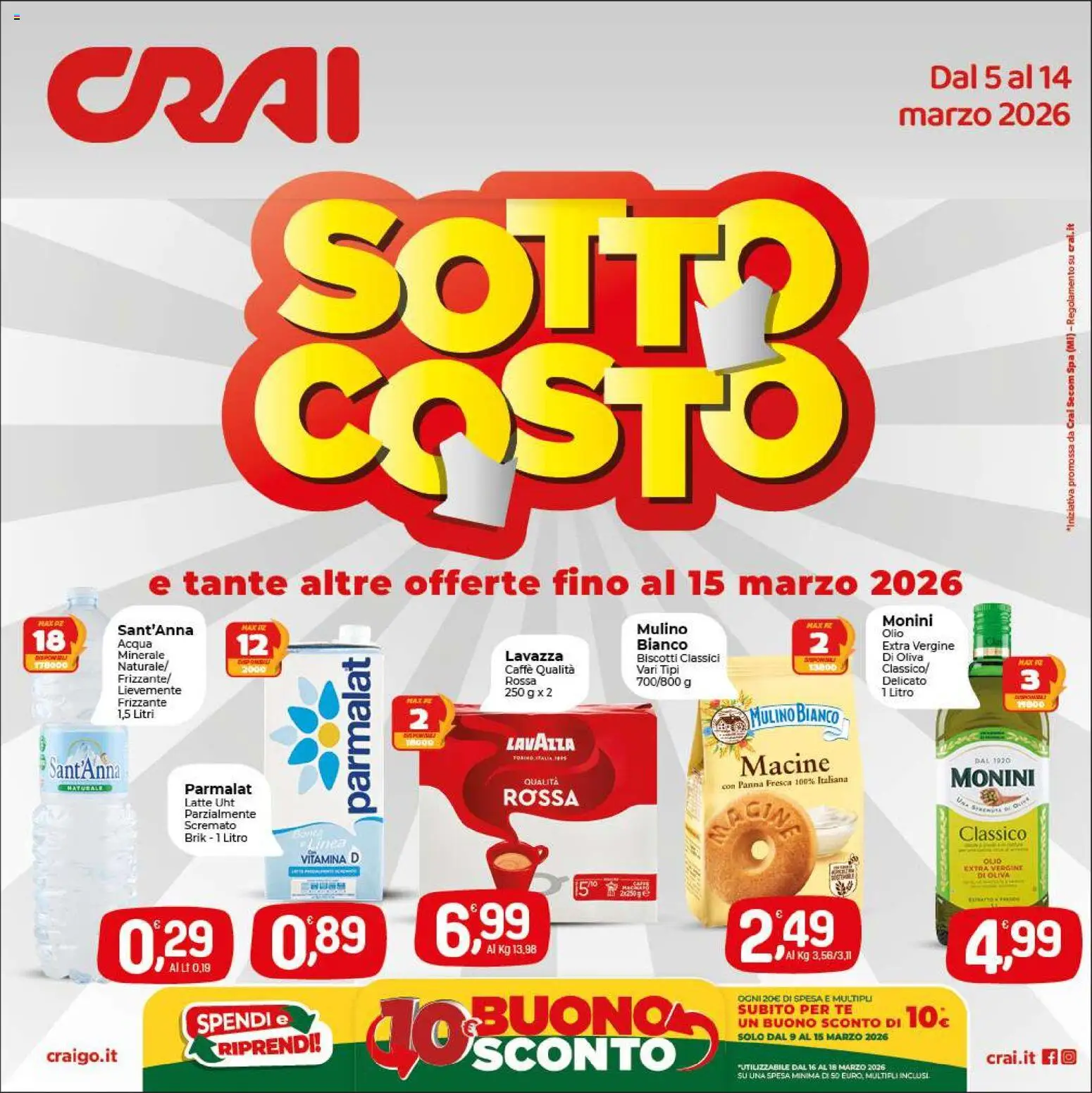 Volantino CRAI del 05.03.2026 | Pagina: 1 | Prodotti: Tè, Latte, Olio, Lavazza