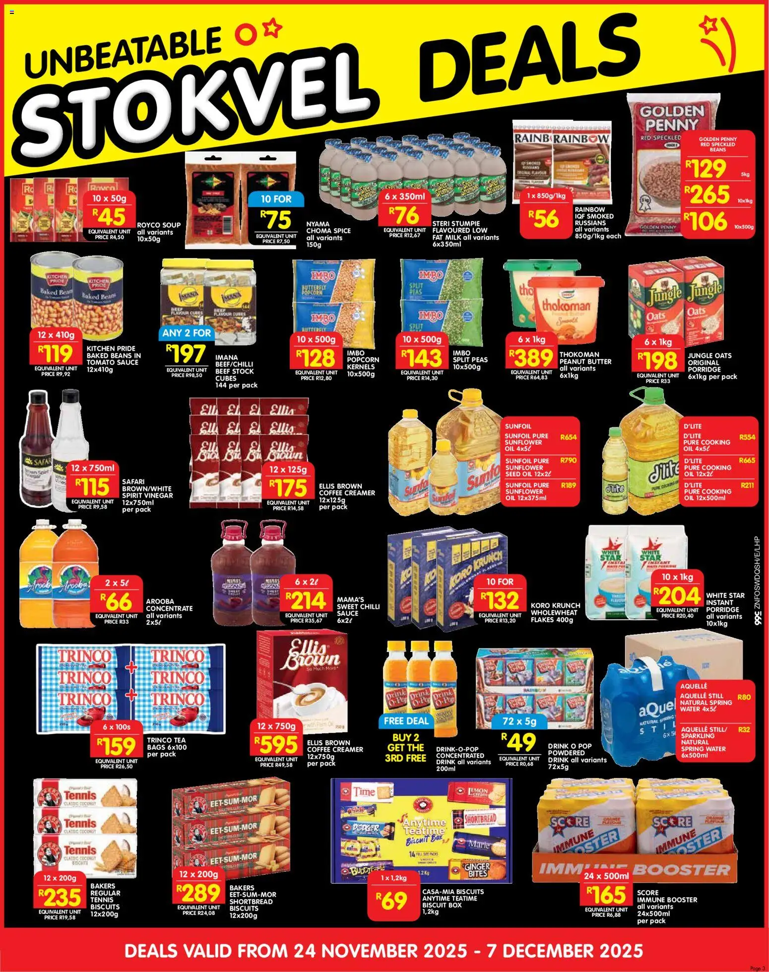 New Shoprite catalogue – valid from 24.11.2025 | Page: 7 | Products: Butter, Popcorn, Stock, Chilli