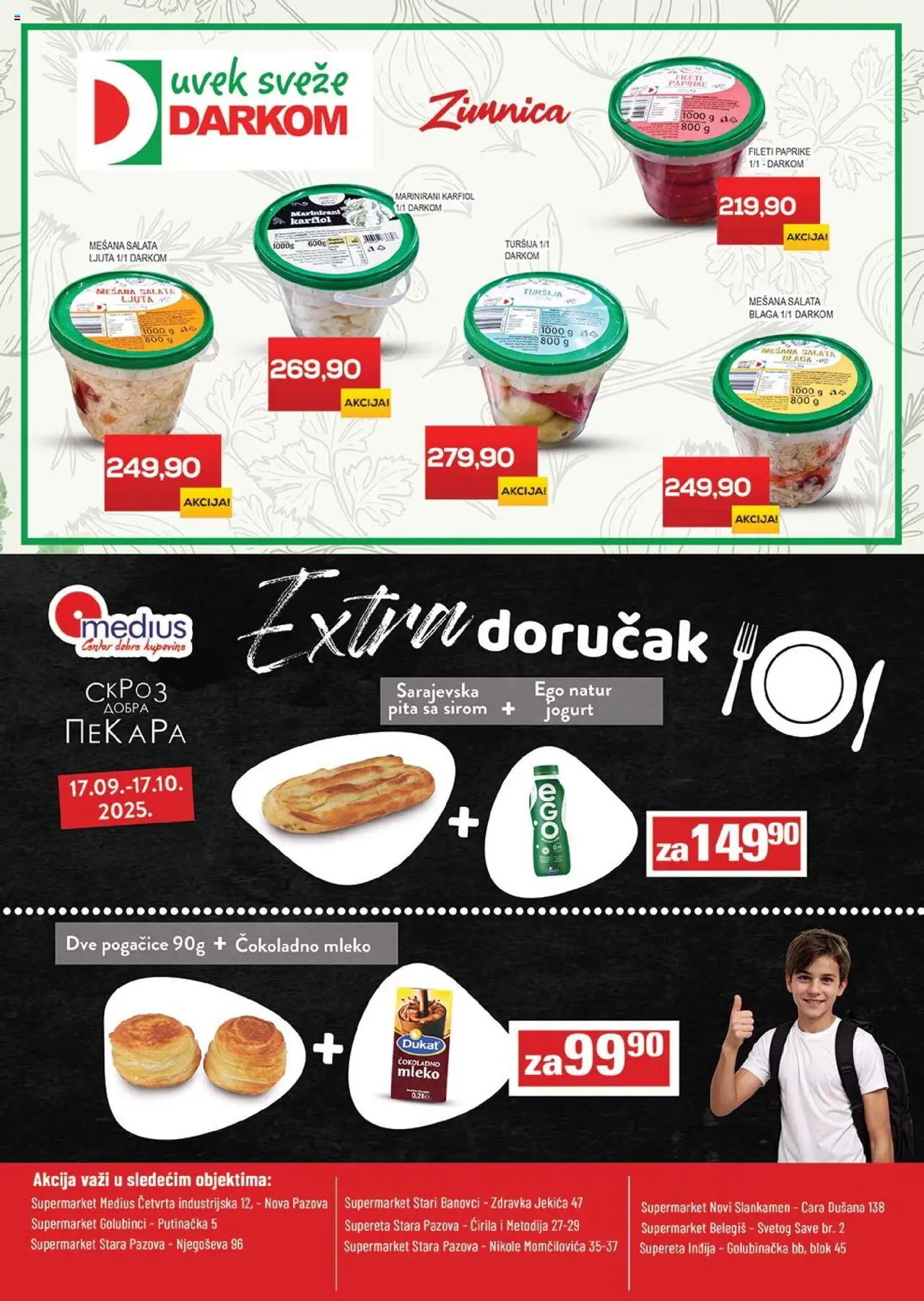 Medius katalog - važi od 07.10.2025 | Strana: 5 | Proizvode: Čokoladno mleko, Salata, Mleko, Jogurt
