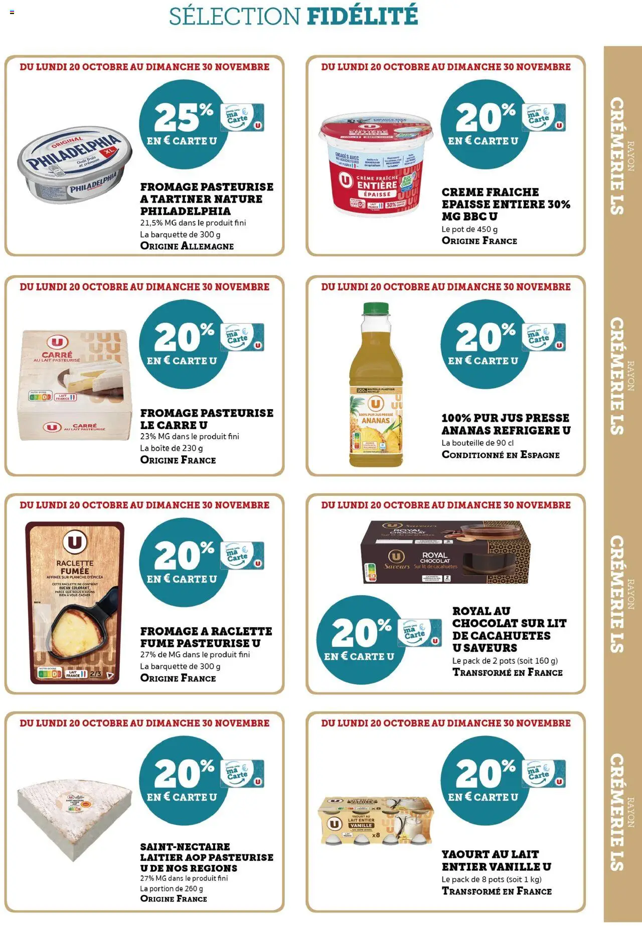 {H1} | Page: 5 | Produits: Lait entier, Fromage à raclette, Lit, Chocolat